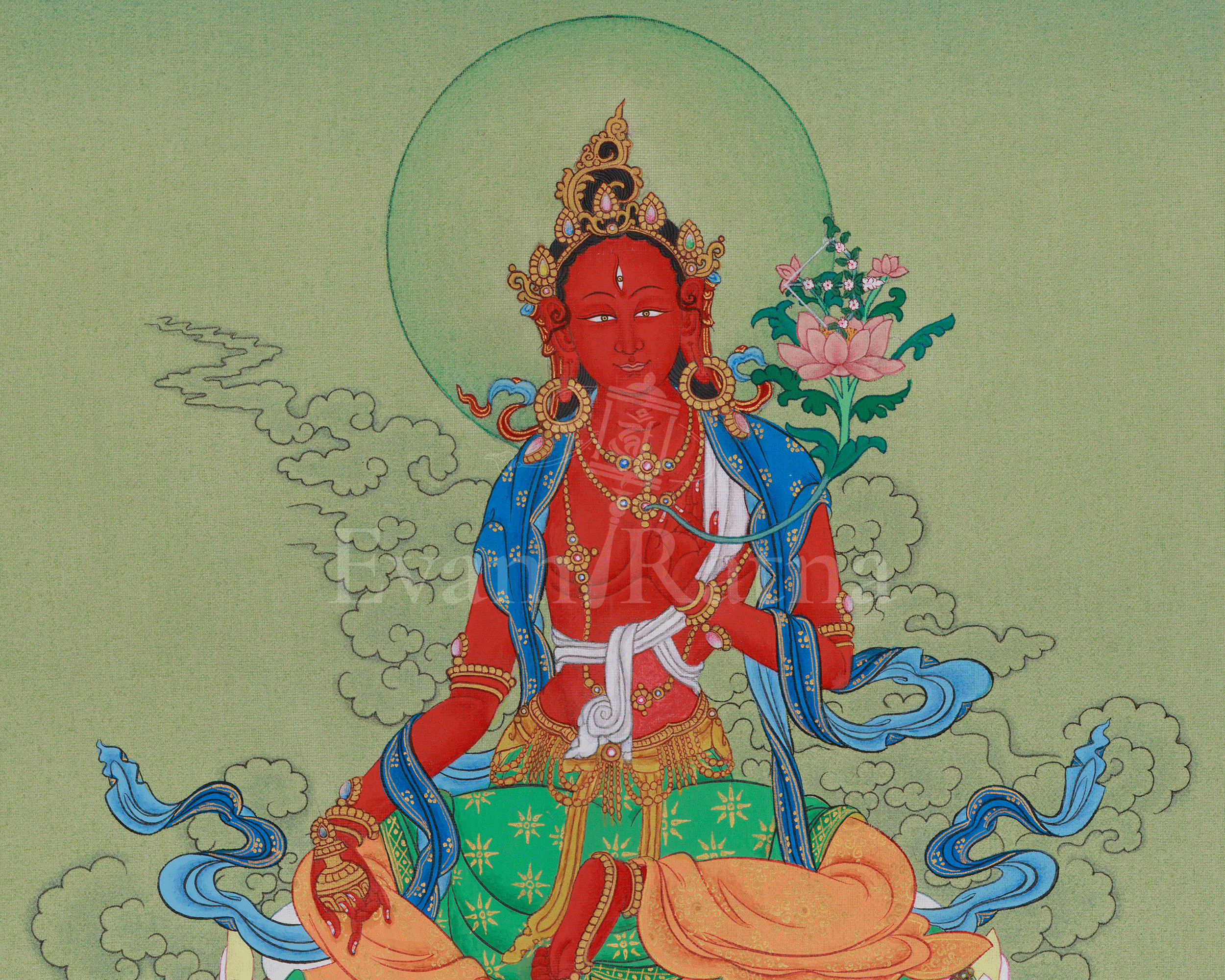Vajrayana Red Tara Art | Female Buddha of Power and Magnetism