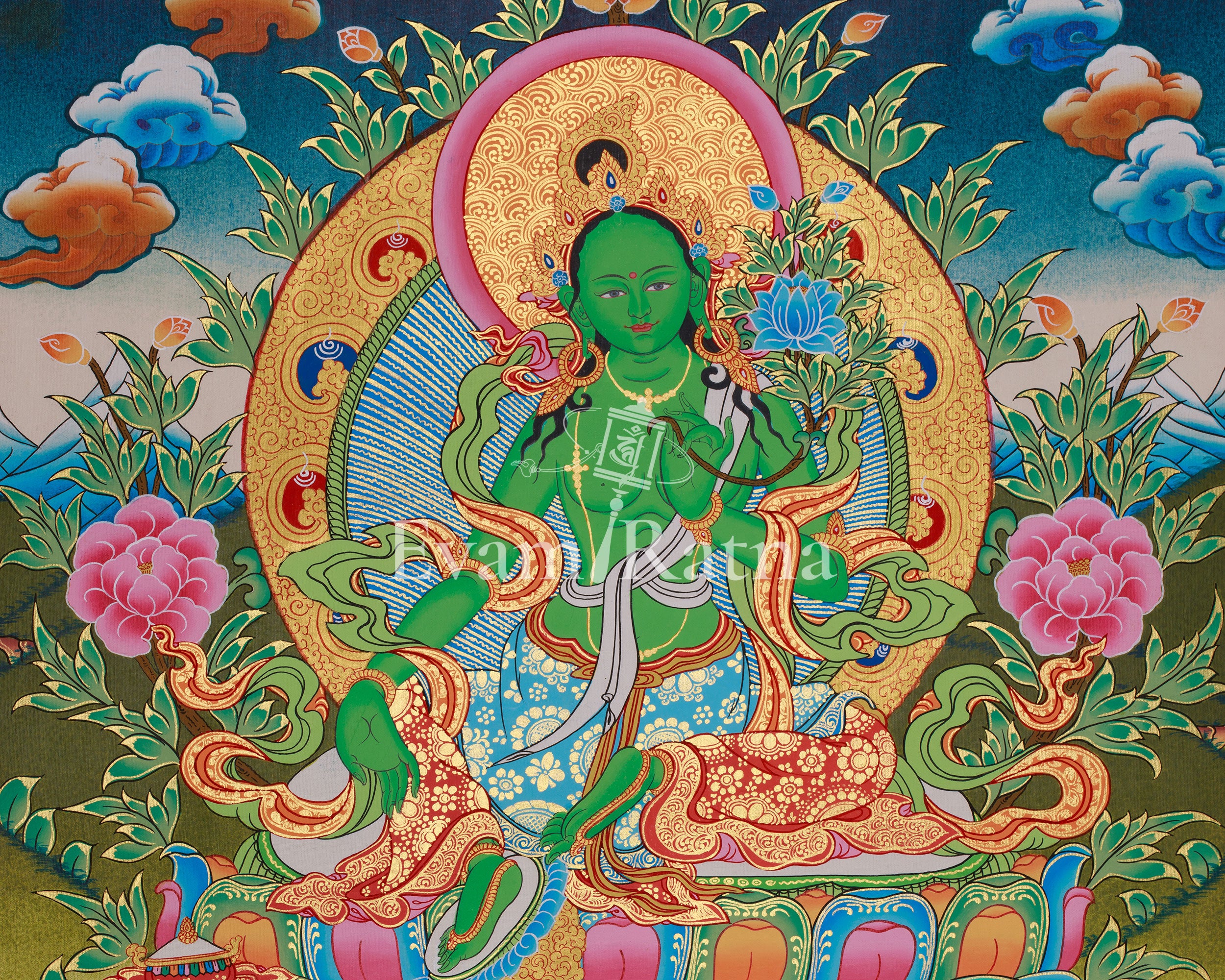 Tibetan Green Tara Art | Shyama Tara | Meditation Altar