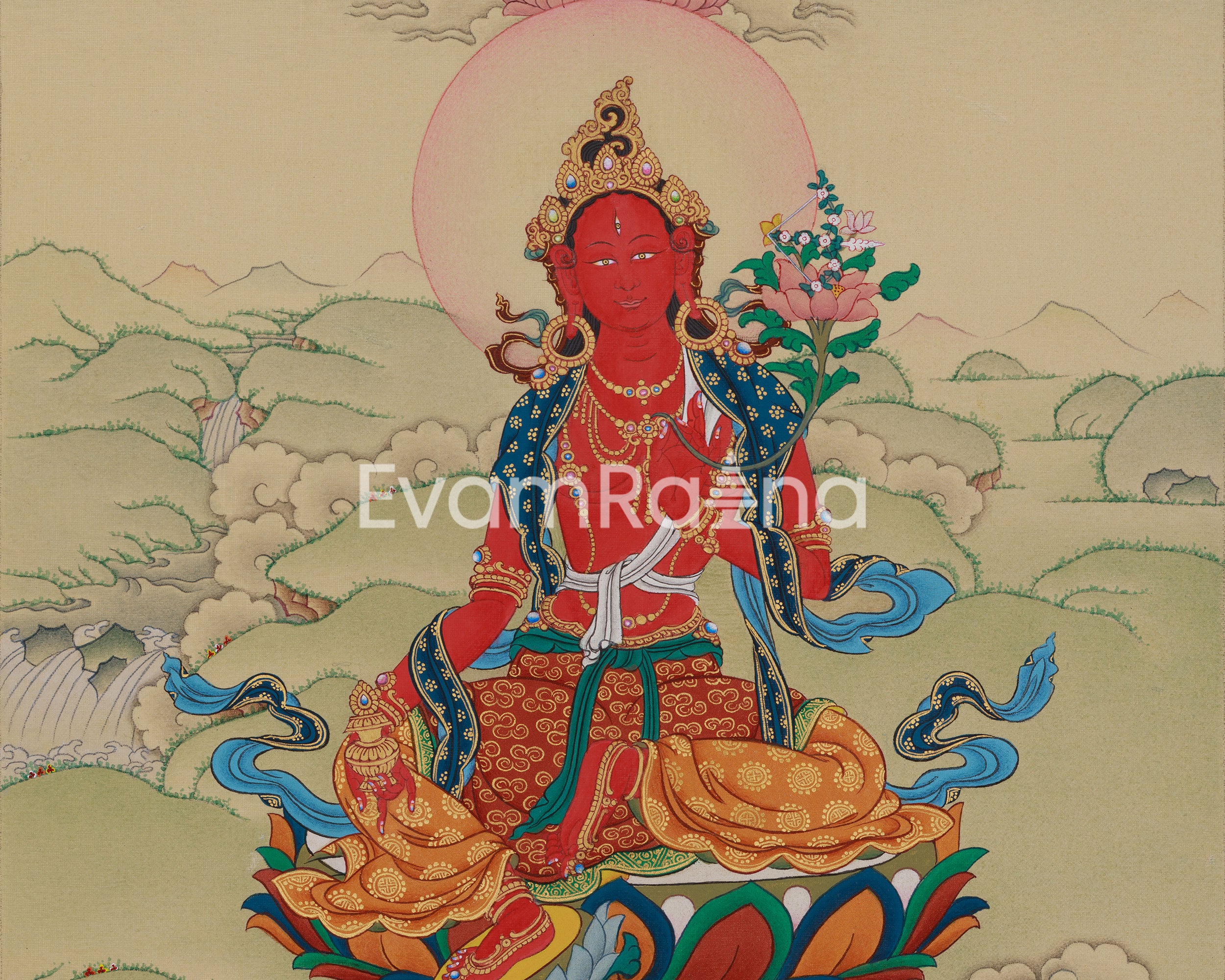 Vajrayana Deity Red Tara Thangka | Tibetan Deity of Compassionate Power