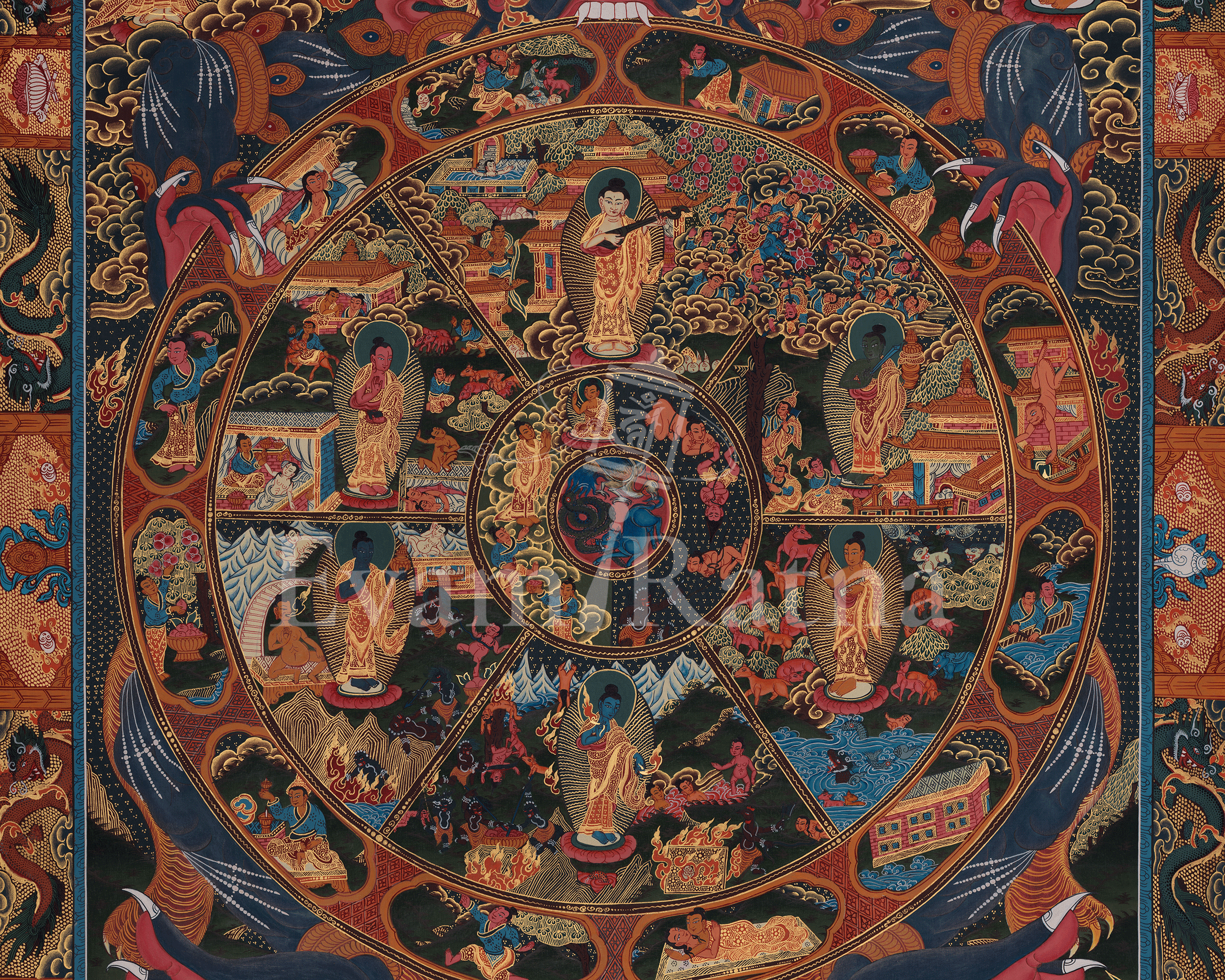 Wheel of Life Buddhist Artwork | Symbolizing Buddha’s Teachings