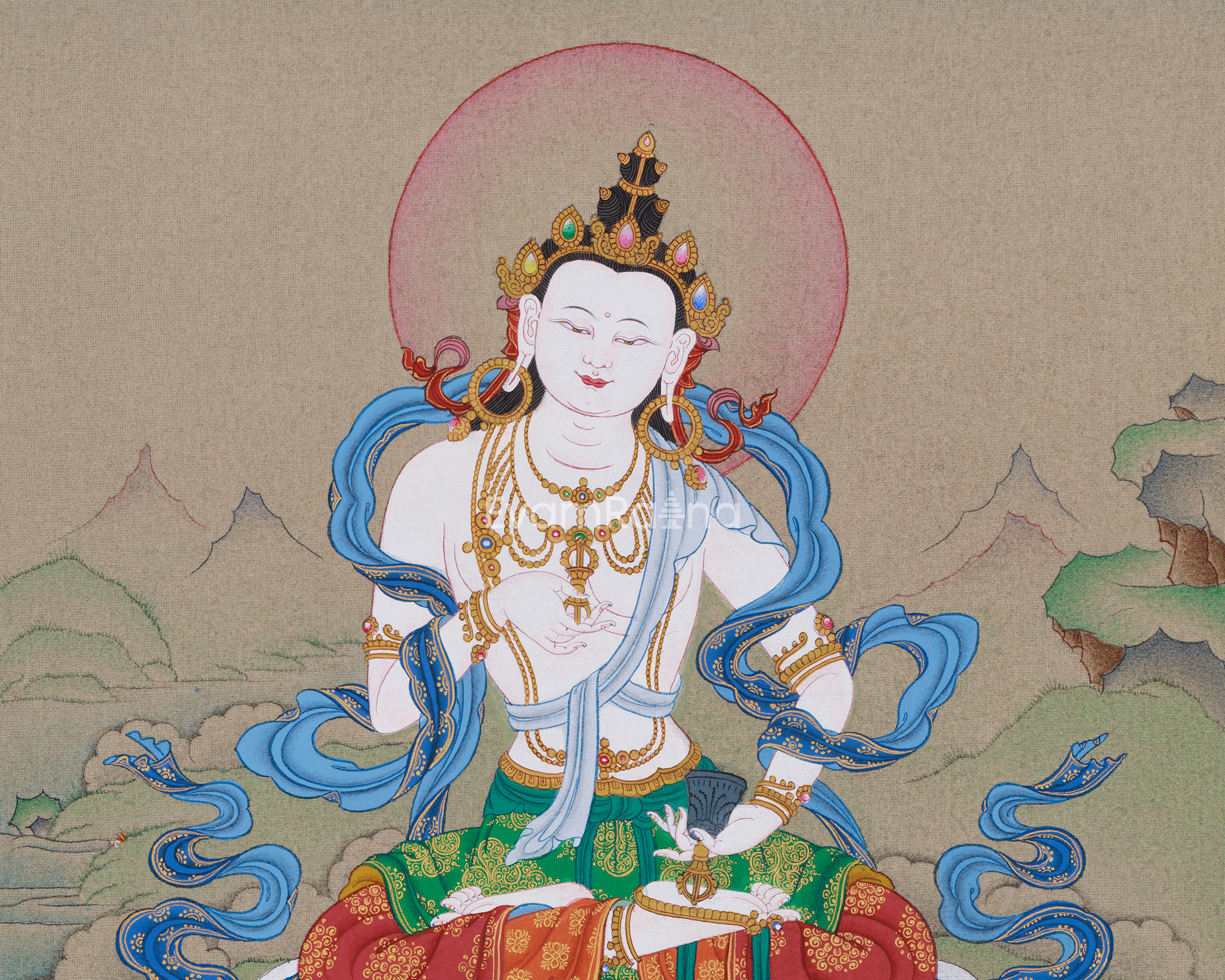 Original Hand-Painted Dorje Sempa Artwork | Enlightened Deity