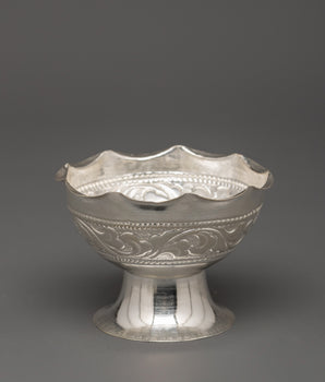 Handmade Pure Silver Offering Bowl | Sacred Offering Bowl for Puja & Shrine Use