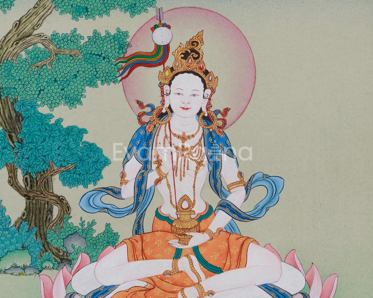Tantric Goddess Mandarva Thangka | Guru Rinpoche's Consort of Wisdom and Compassion