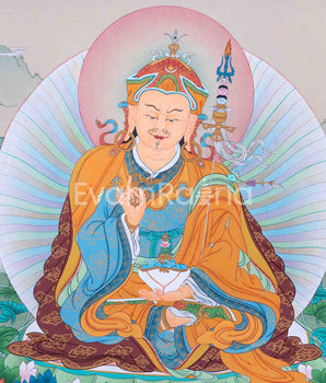 Traditional Tibetan Buddhist Art For Padmasambhava Day Celebration | Guru Rinpoche With Guru Dragpo and Singhamukha