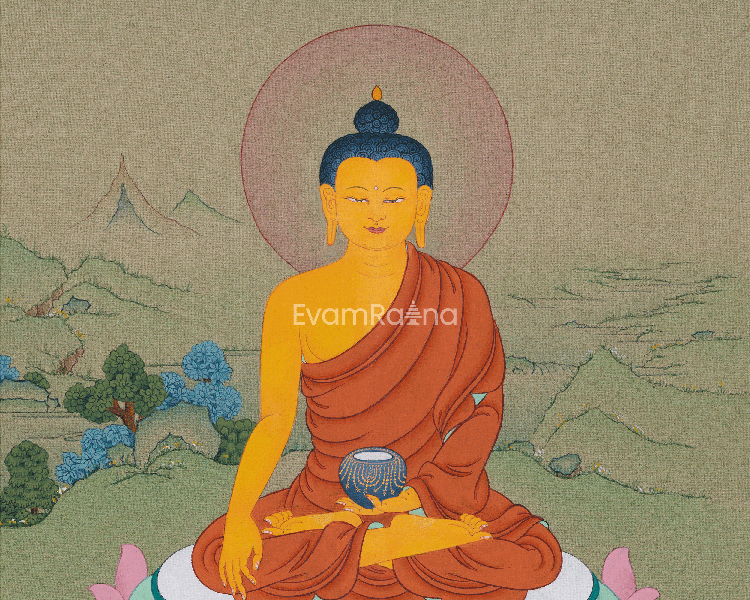 Sacred Shakyamuni Buddha Thangka | Peace and Enlightenment