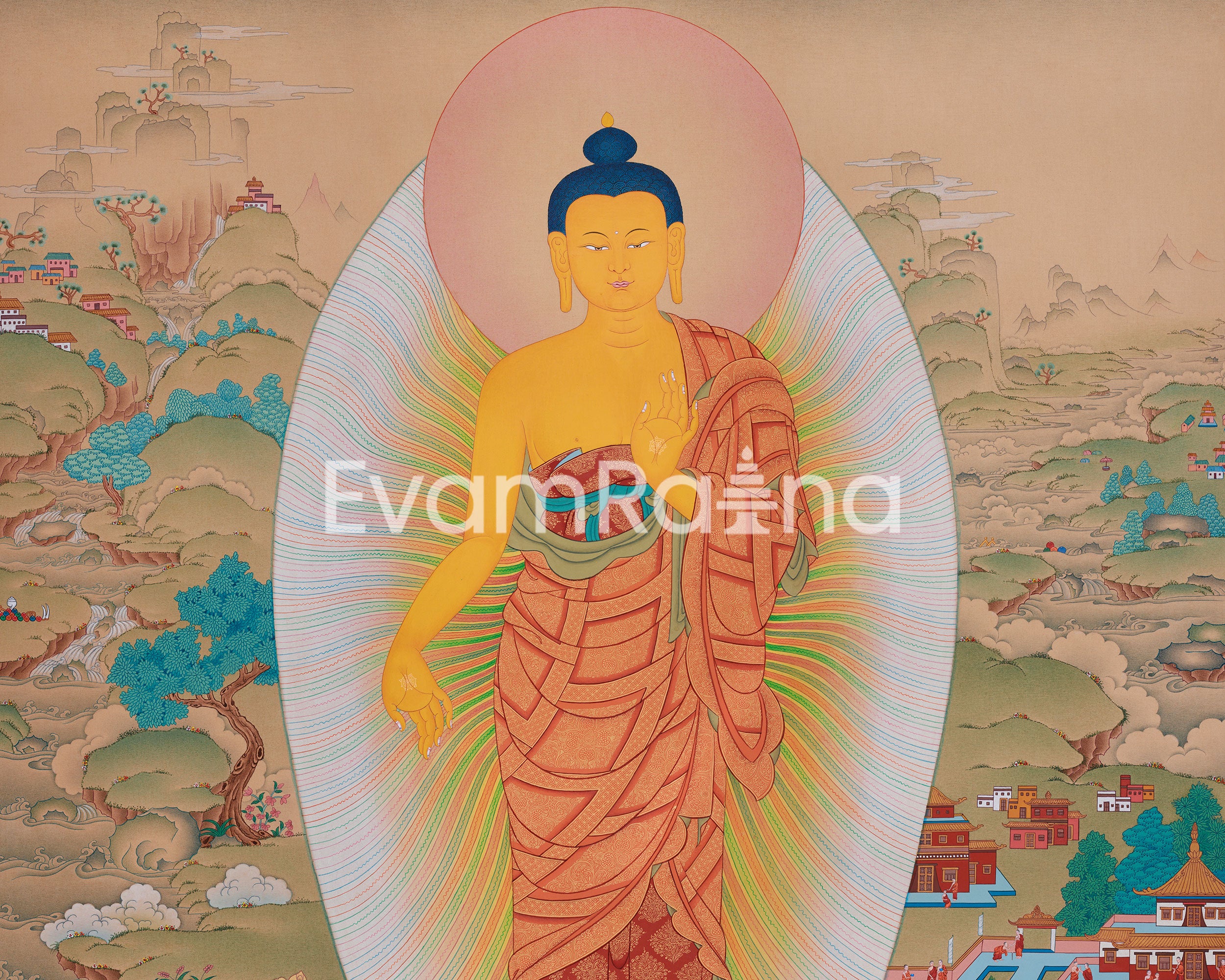 Standing Siddhartha Gautama Thangka | Founder of Buddhism
