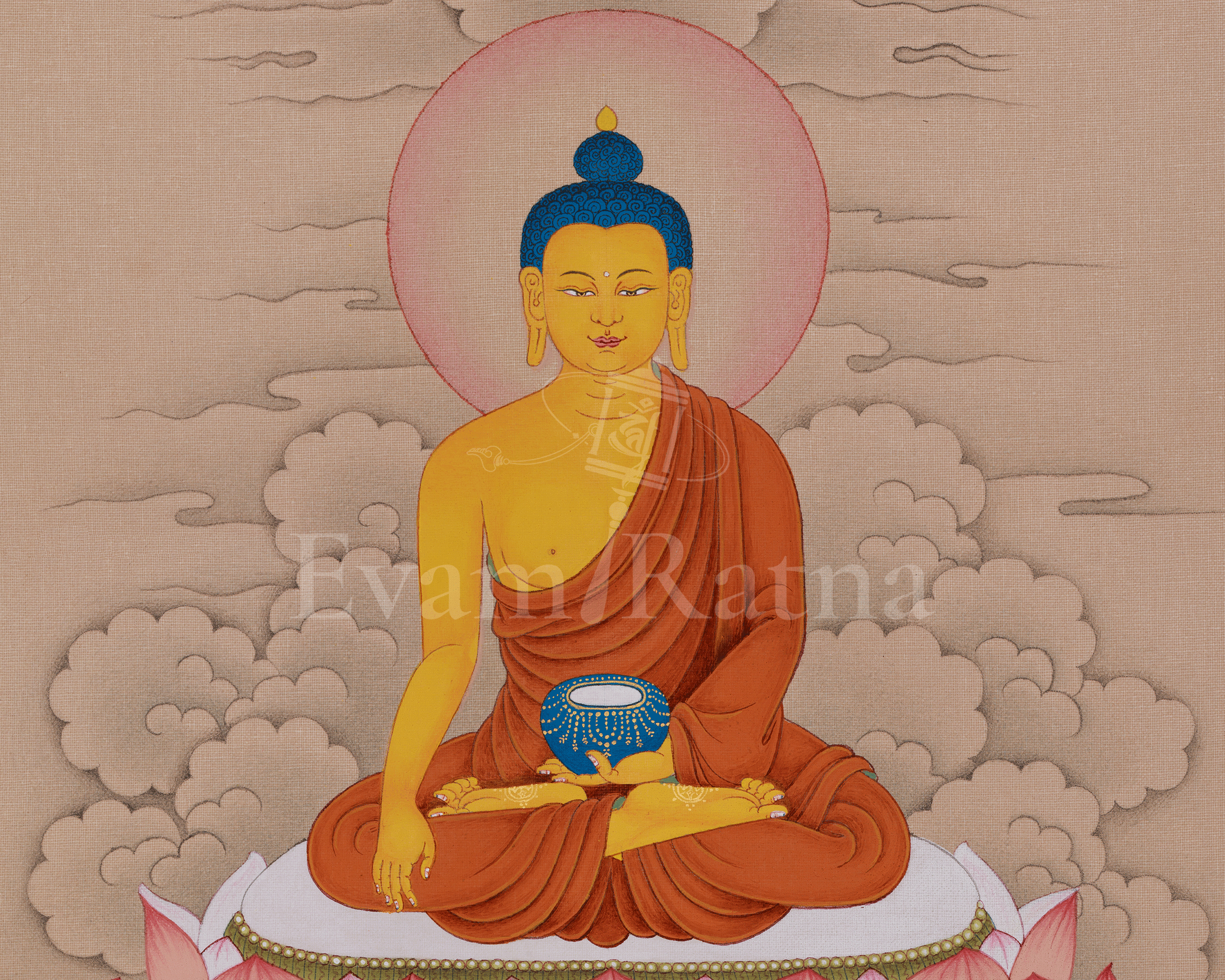 Peaceful Shakyamuni Buddha Artwork | Dharma Teacher | Symbolized Enlightenment