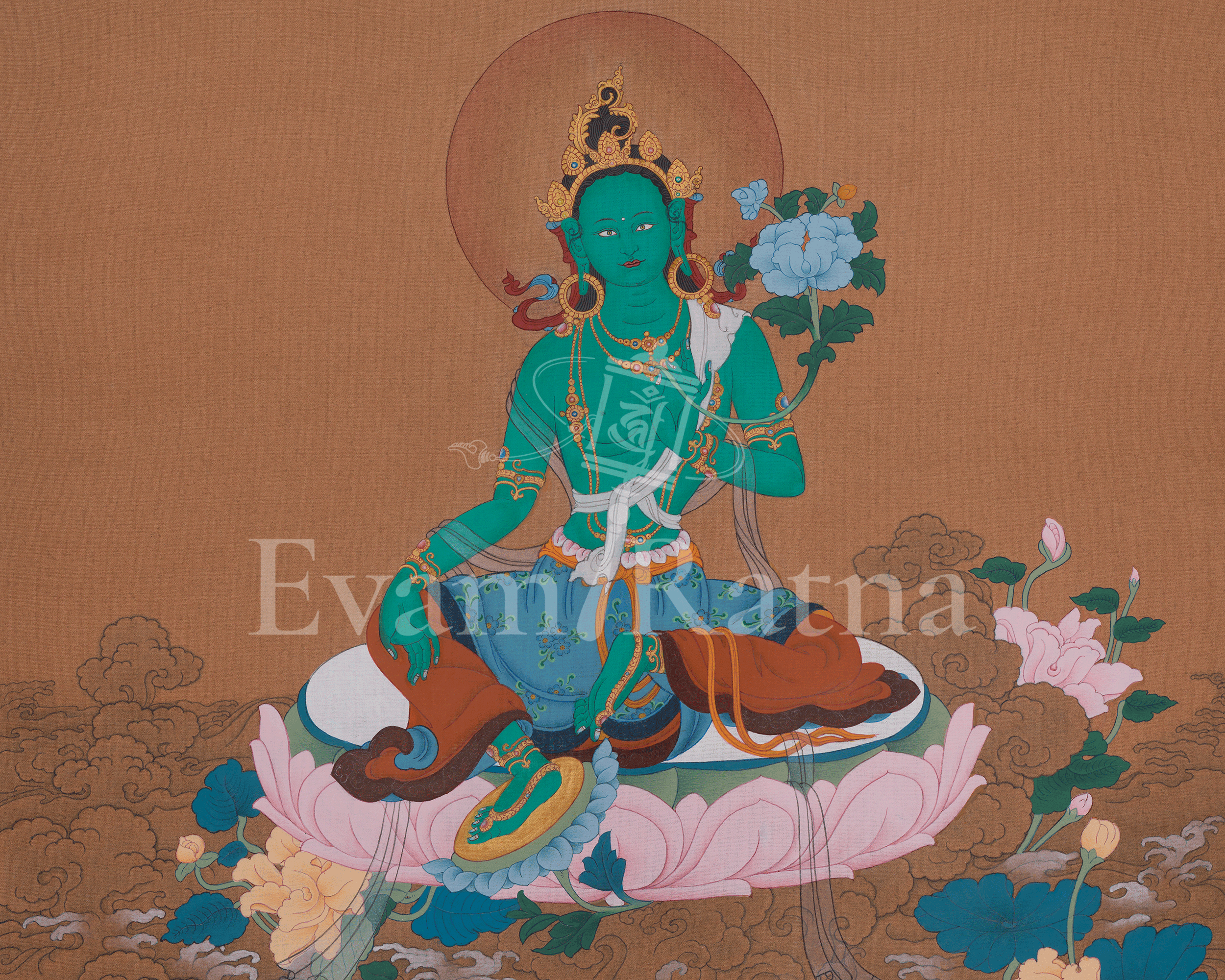 Green Tara Compassion Deity Artwork | Shyama Tara | Mother of Liberation