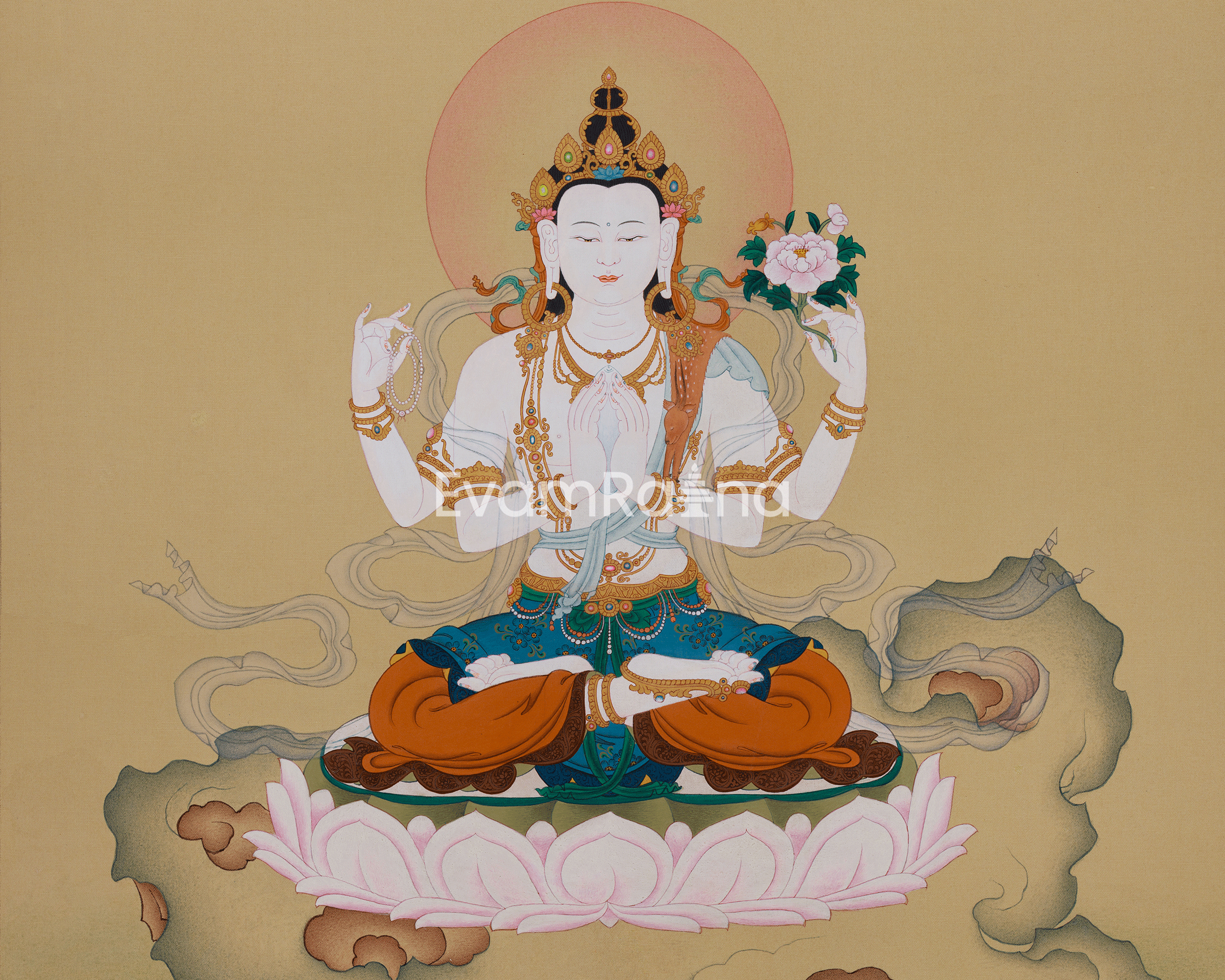 Himalayan Thangka of Chenrezig | Bodhisattva of Infinite Compassion