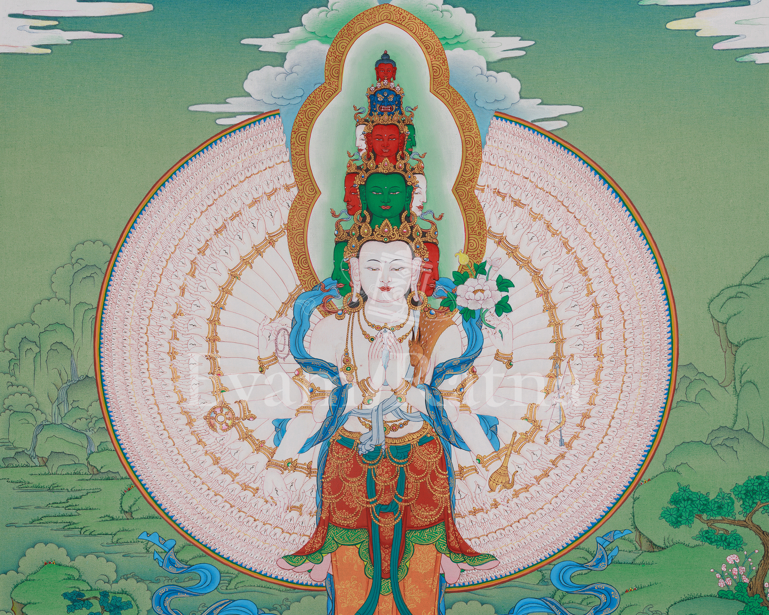 Tibetan 1000 Armed Chenrezig Art | Sacred Compassion Deity