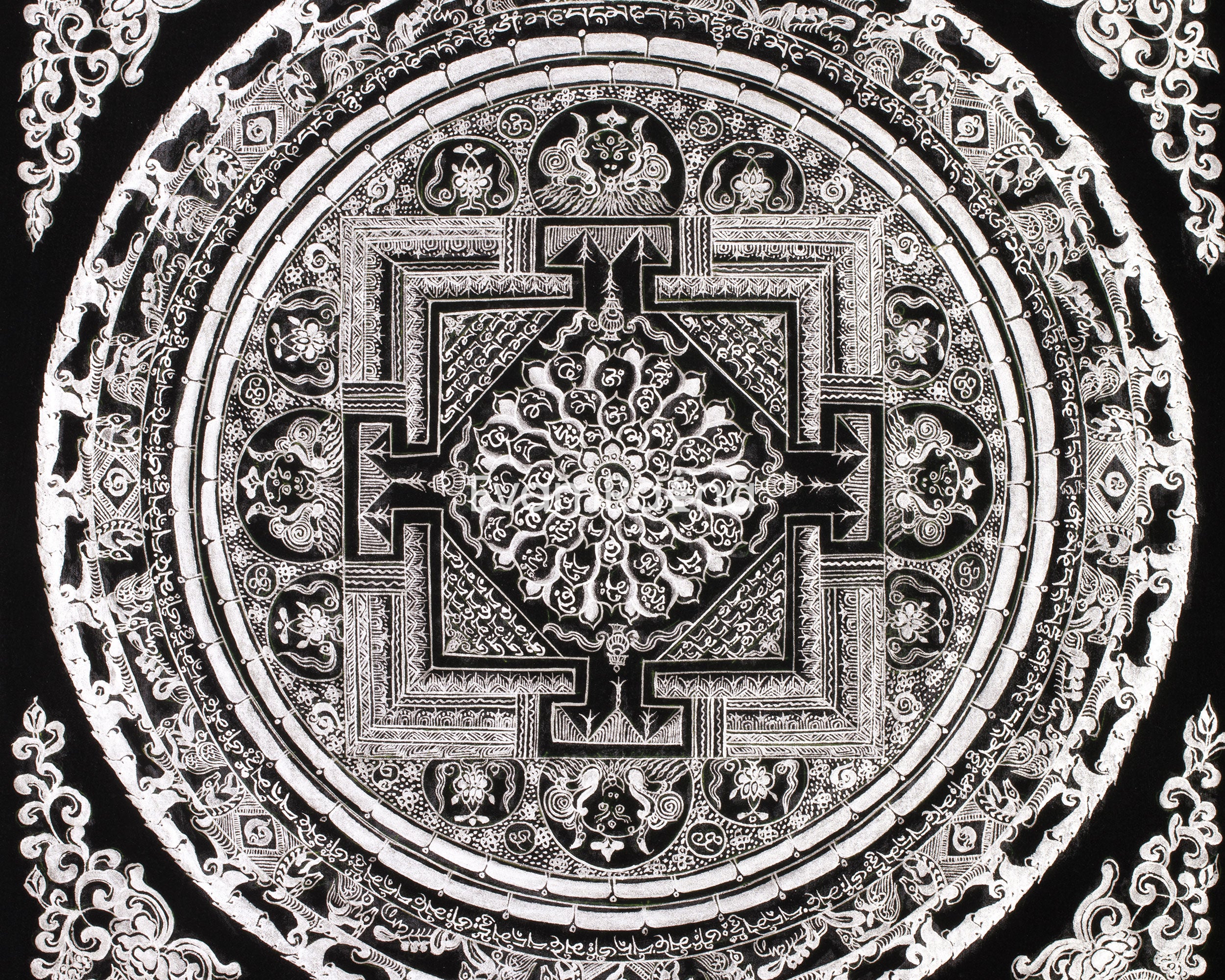 Tibetan Buddhist Mantra Mandala | High-Quality Mandala Painting