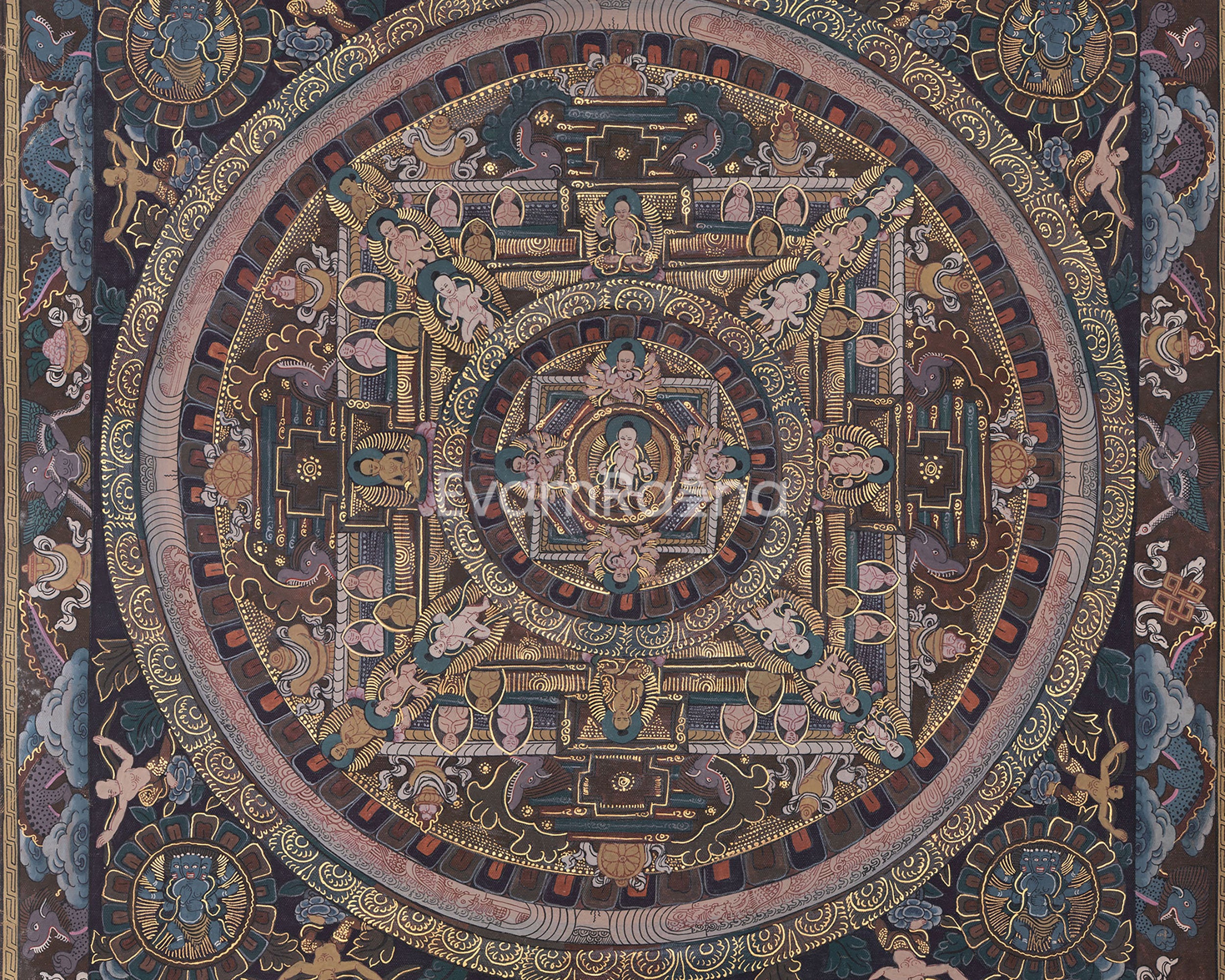 Traditional Vairocana Buddha Mandala | Thangka For Meditation Practice
