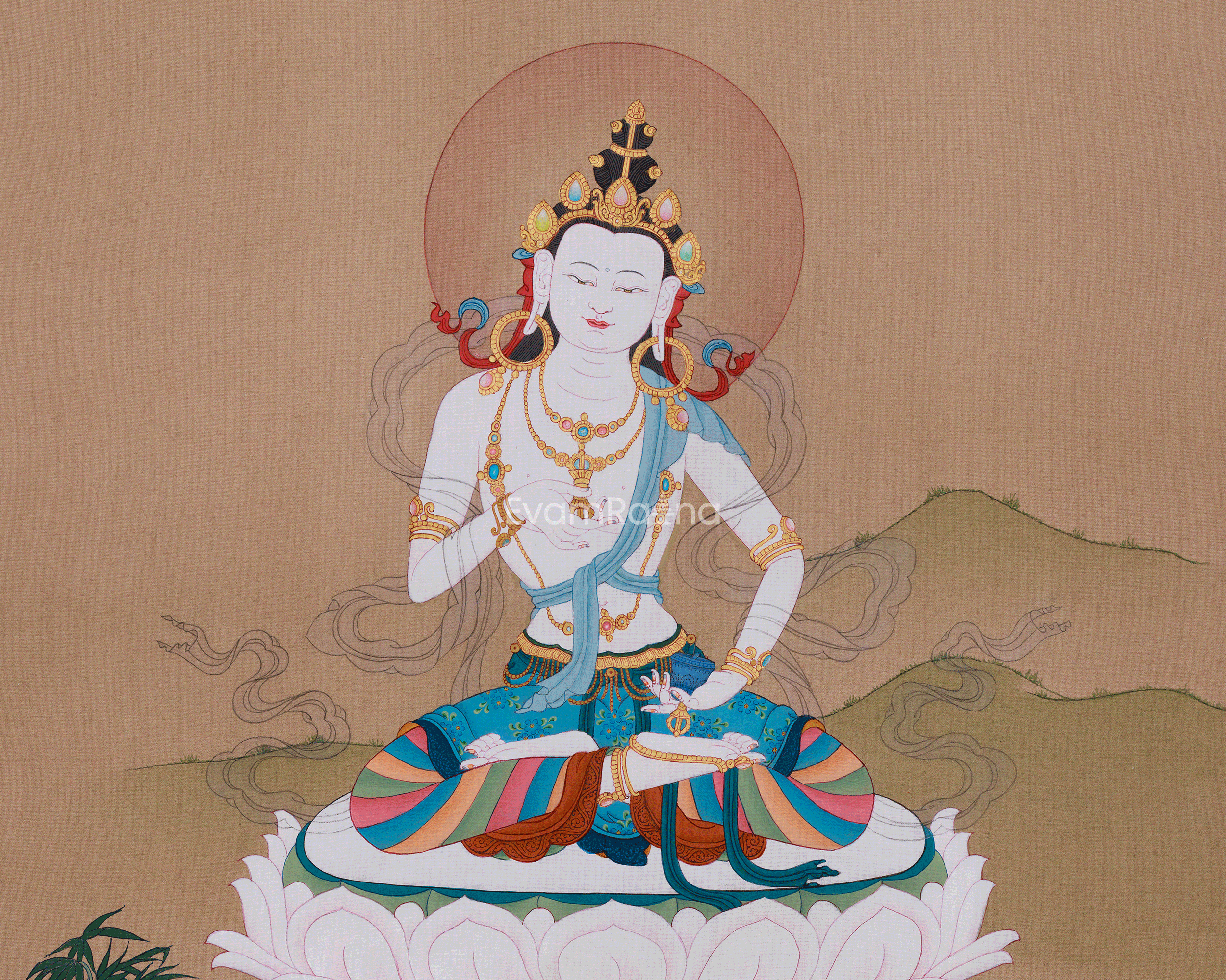 Vajrasattva Purity Deity | Karma Cleansing Ritual Art