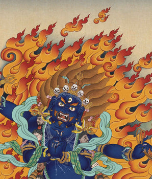 Vajrapani Buddha Thangka Print For Mindfulness | Giclee Print As Living Room Decor