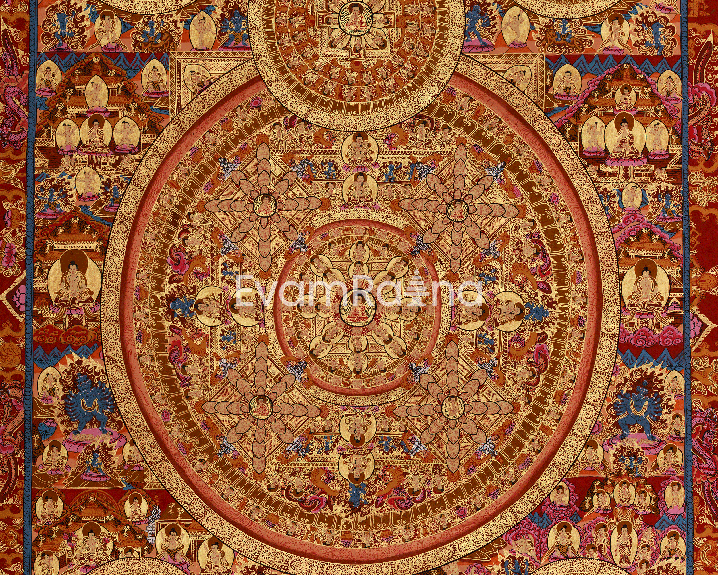 Hand-Painted Tibetan Buddha Mandala | Himalayan Art