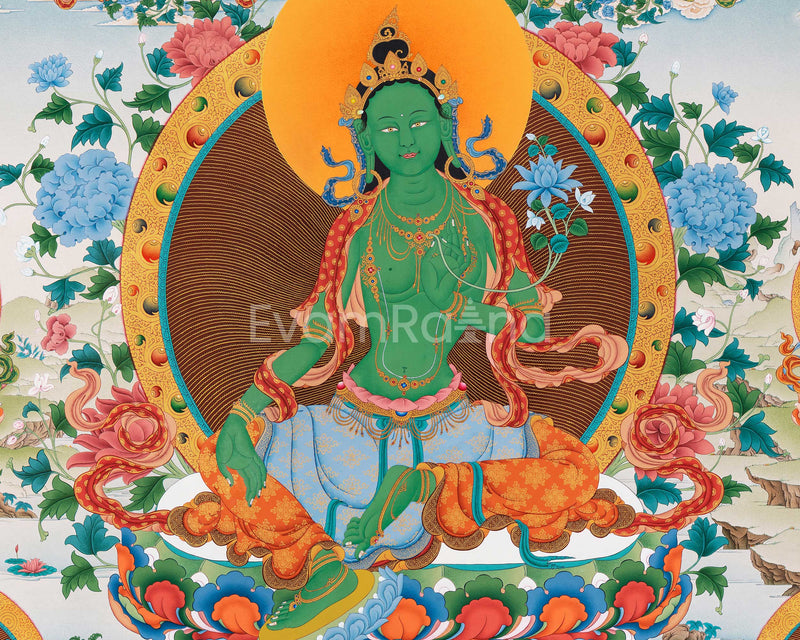 21 Tara | Tibetan Thangka Print | Orgyen Chokgyur Dechen Lingpa Tradition