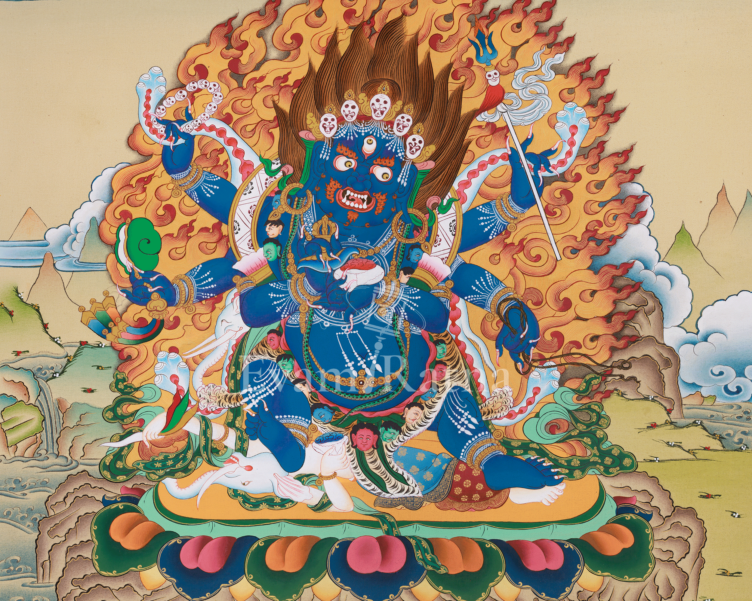 Six-Armed Mahakala Artwork | Wrathful Protector | Compassionate Power