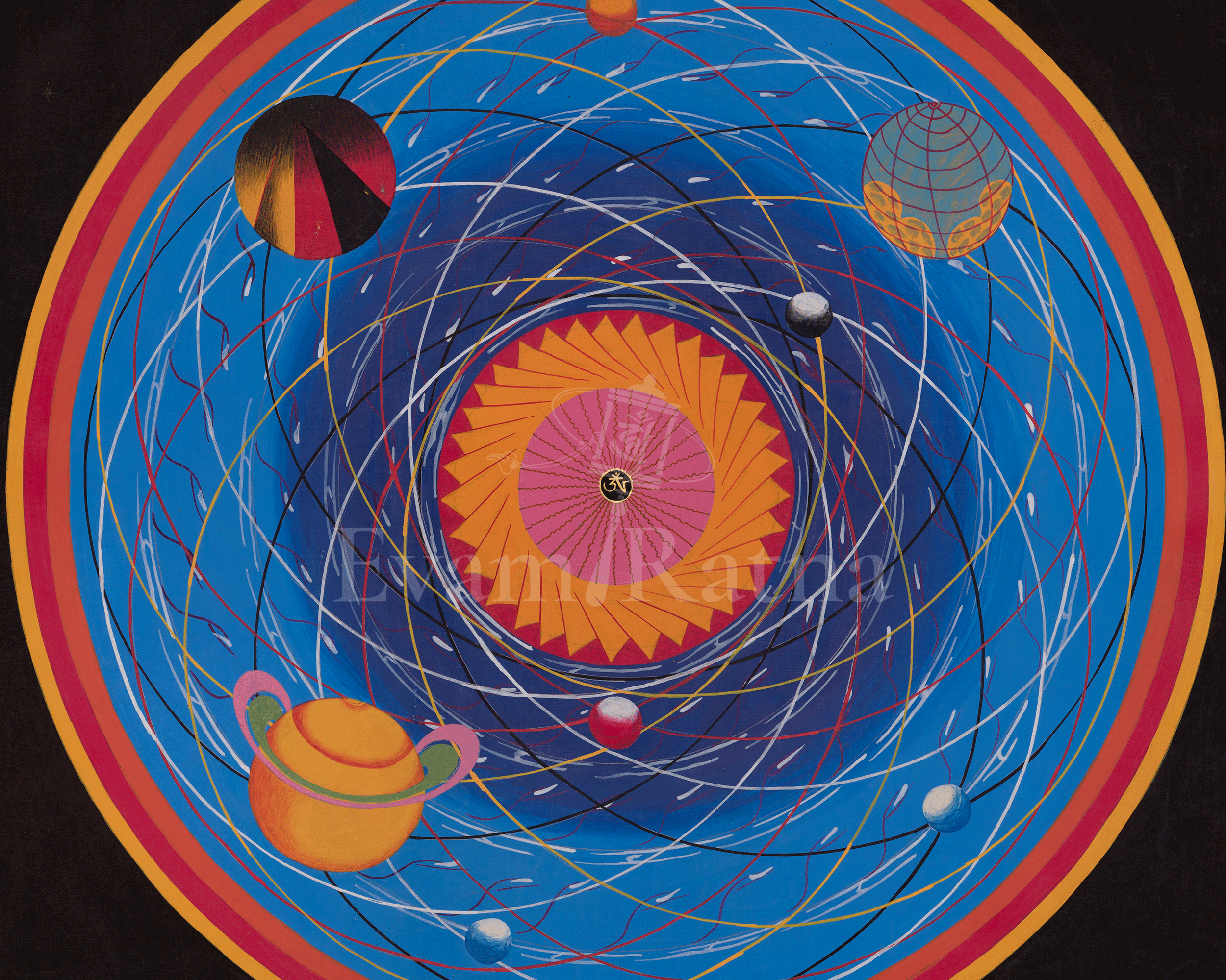 Spiritual Mantra Mandala Thangka | Sacred Expression of Enlightened Sound and Meditation