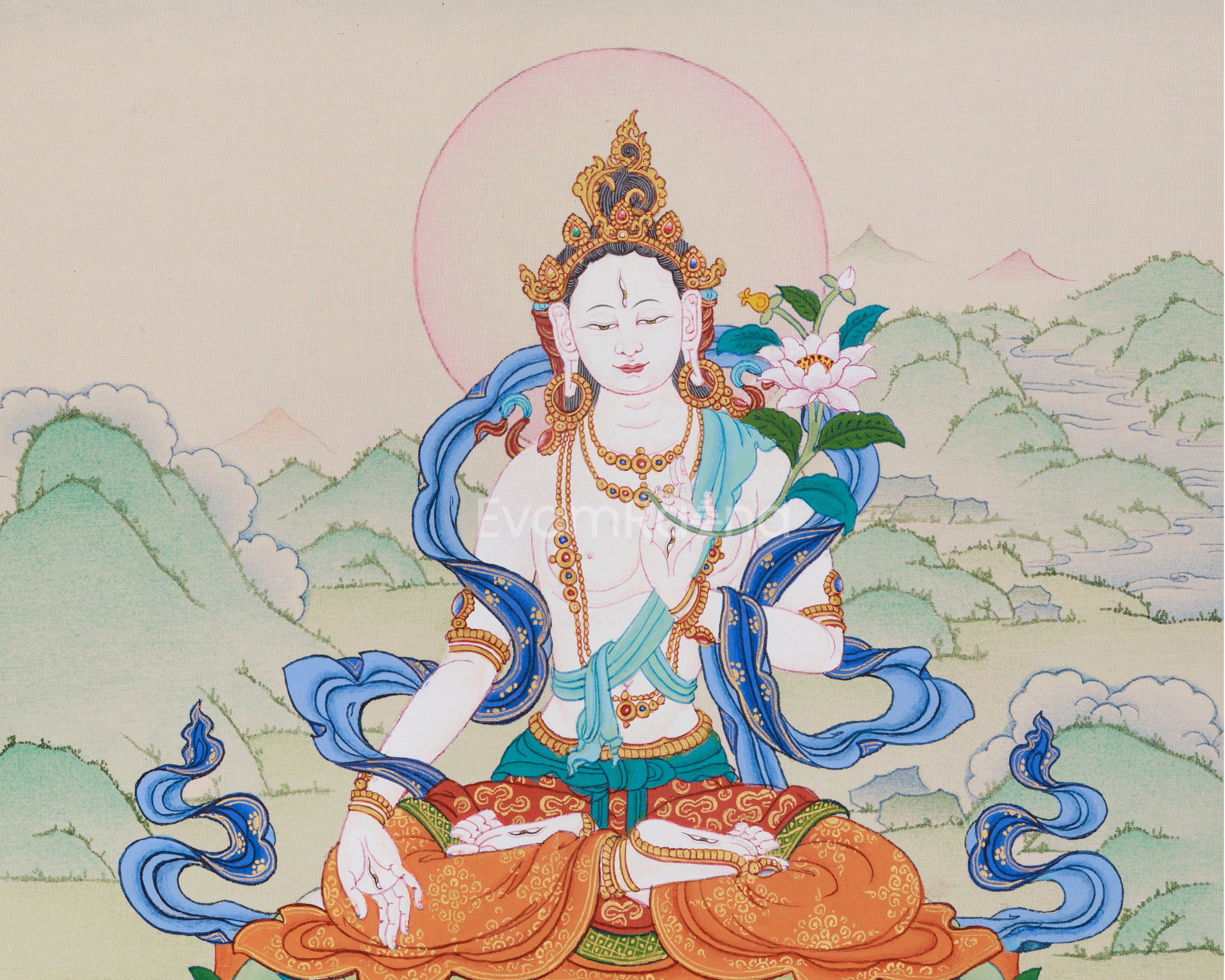 Divine White Tara Thangka | Goddess of Healing and Longevity