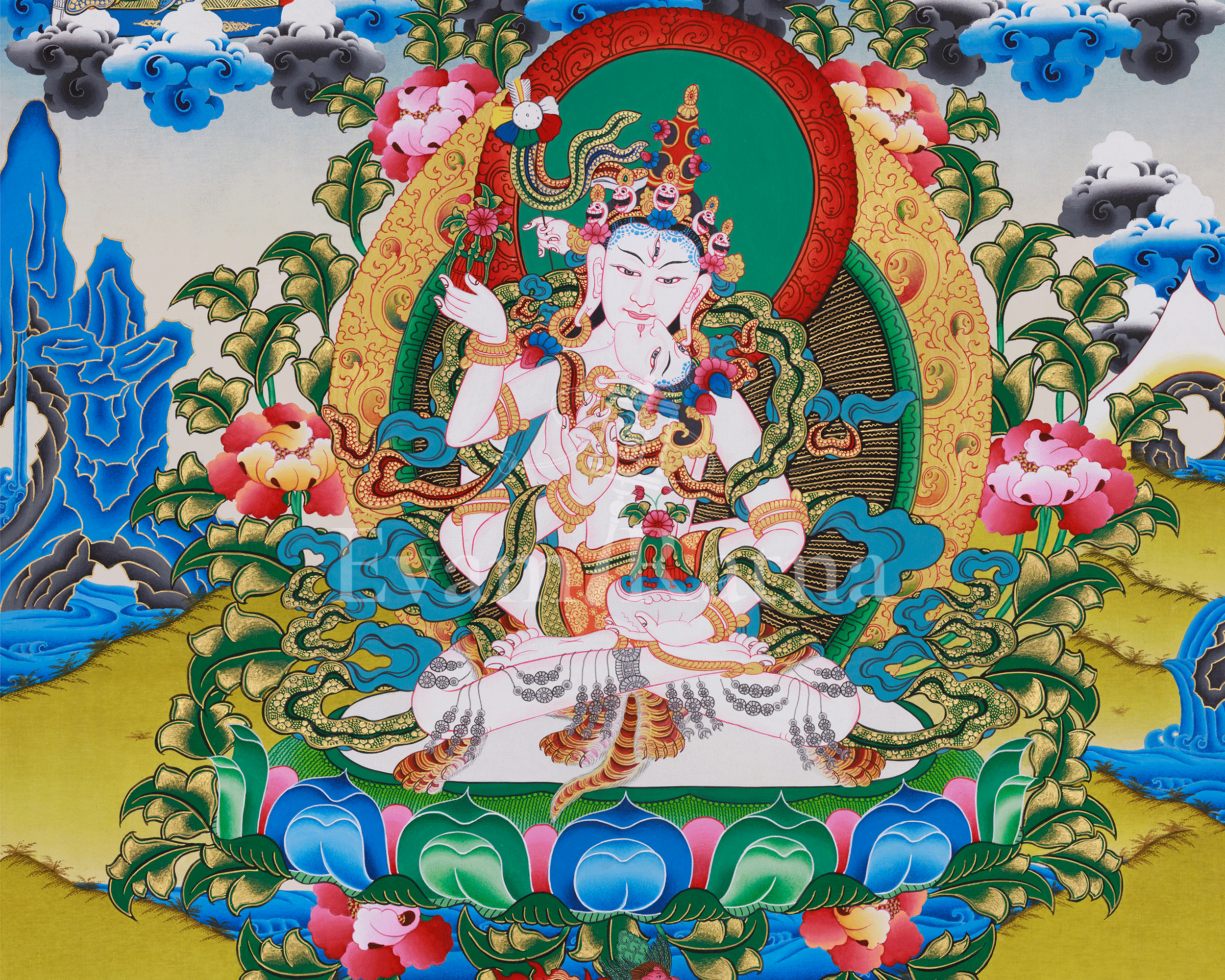 Tsokye Tuktik Thangka | The Divine Teachings of Compassion and Wisdom