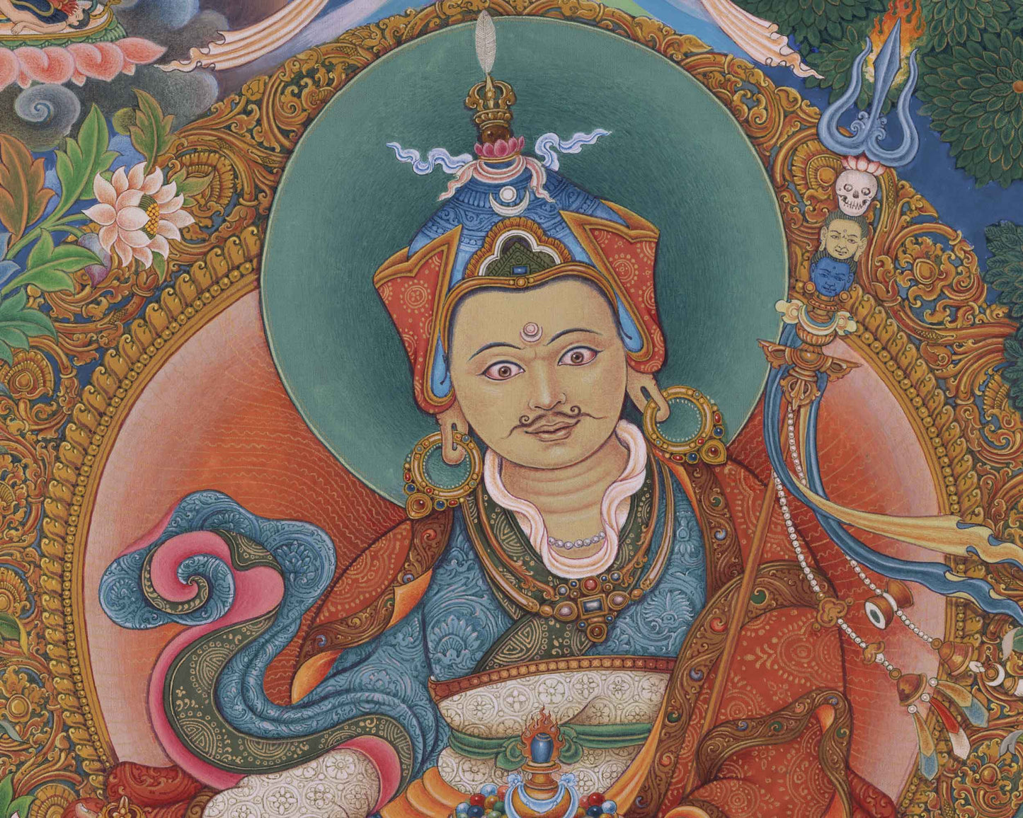 Lotus Born Master Guru Padmasambhava Thangka Print | The Second Buddha Canvas Art As Spiritual Room Decor