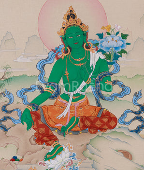 Mother Green Tara Buddha Painting | Divine Protector and Guardian of Wisdom