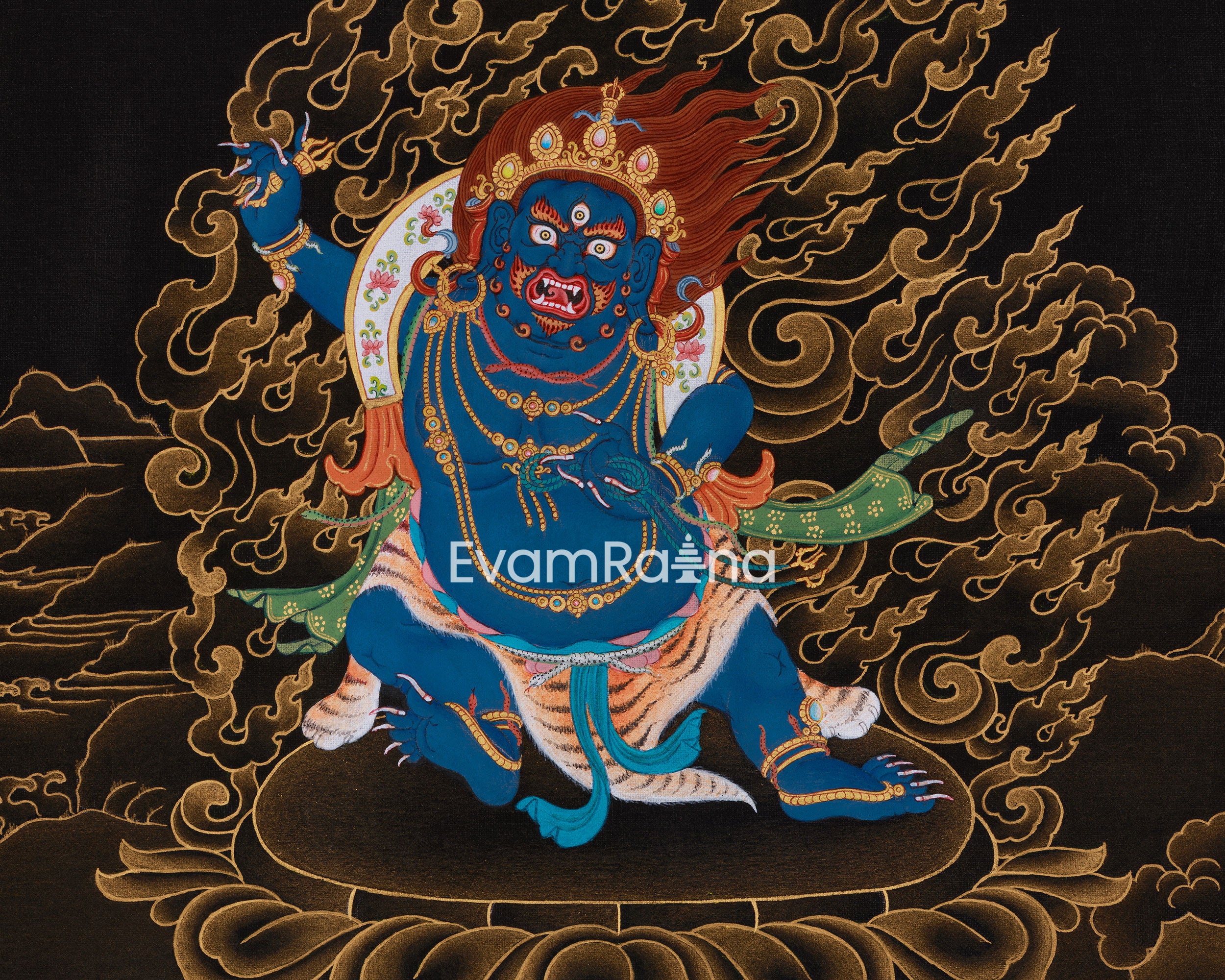 Tibetan Thangka of Vajrapani | The Protector of Wisdom | A Symbol of Strength