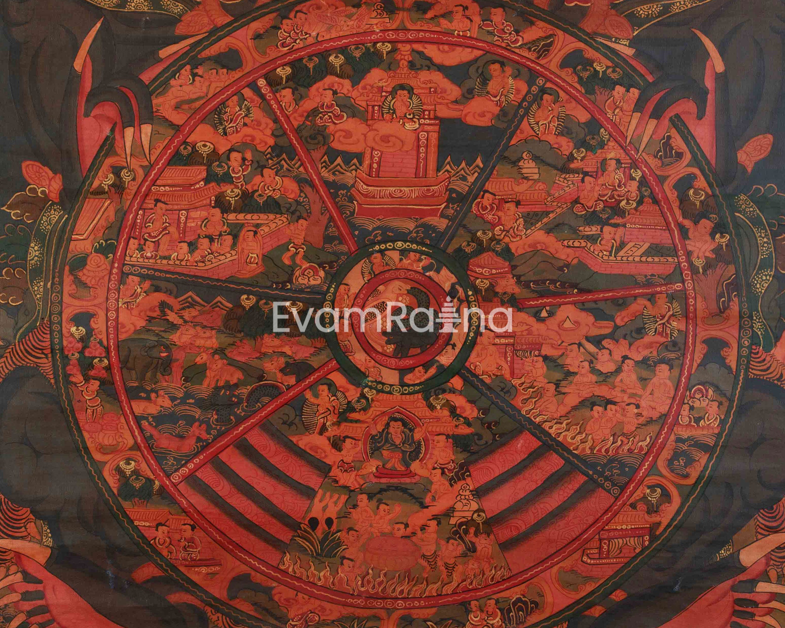 Bhavachakra Meditation Mandala | The Six Realms, Three Poisons, and Twelve Links