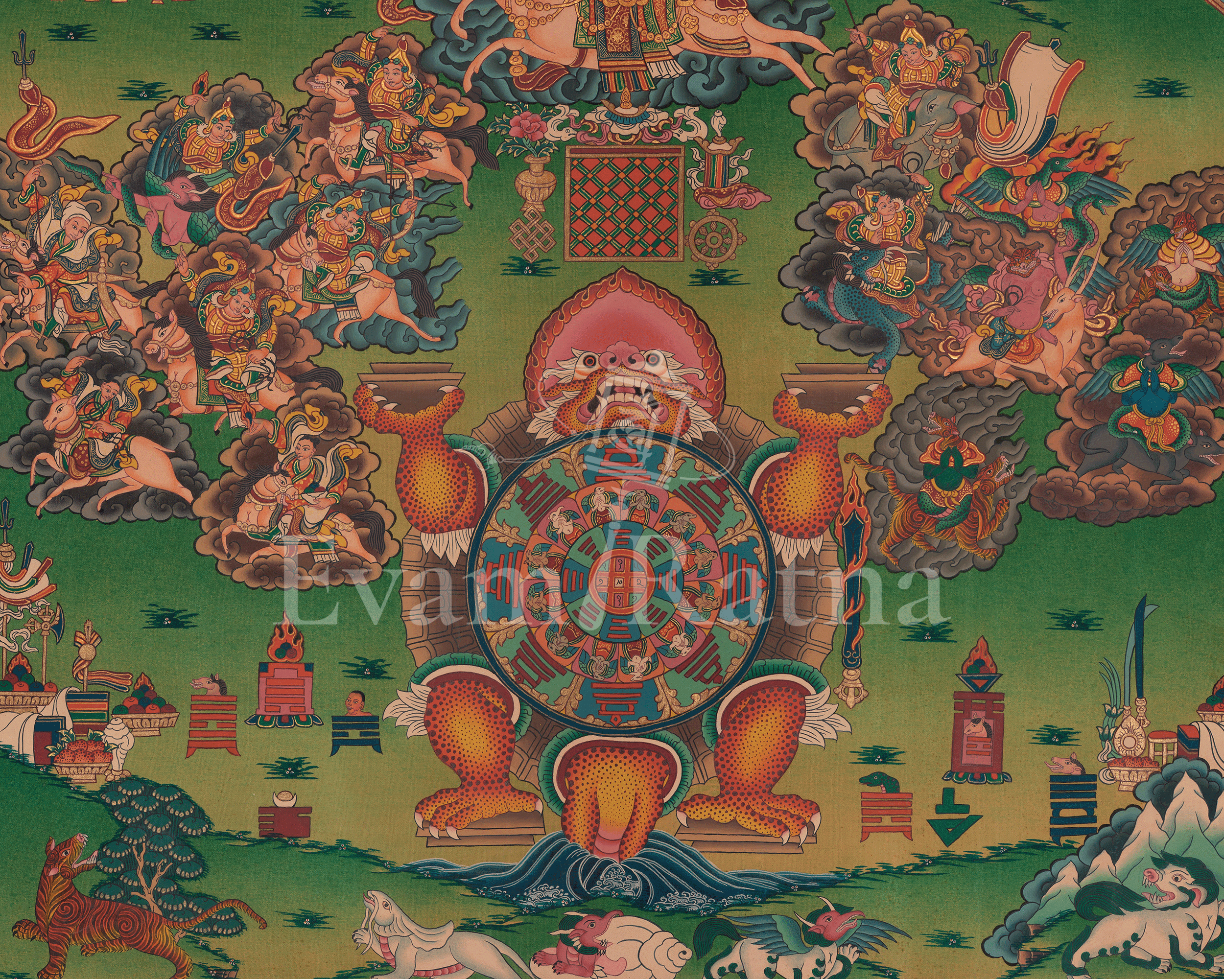 Buddhist Calendar Thangka | Tibetan Astrological Mandala Painting