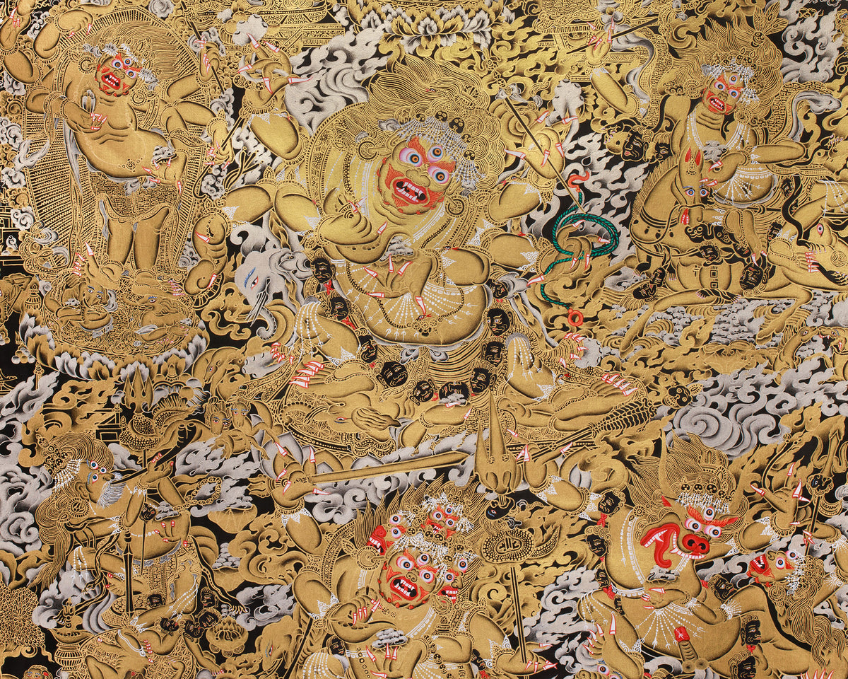 Golden Fury, Wrathful Mahakala Protector | Guardian of Spiritual Enlightenment