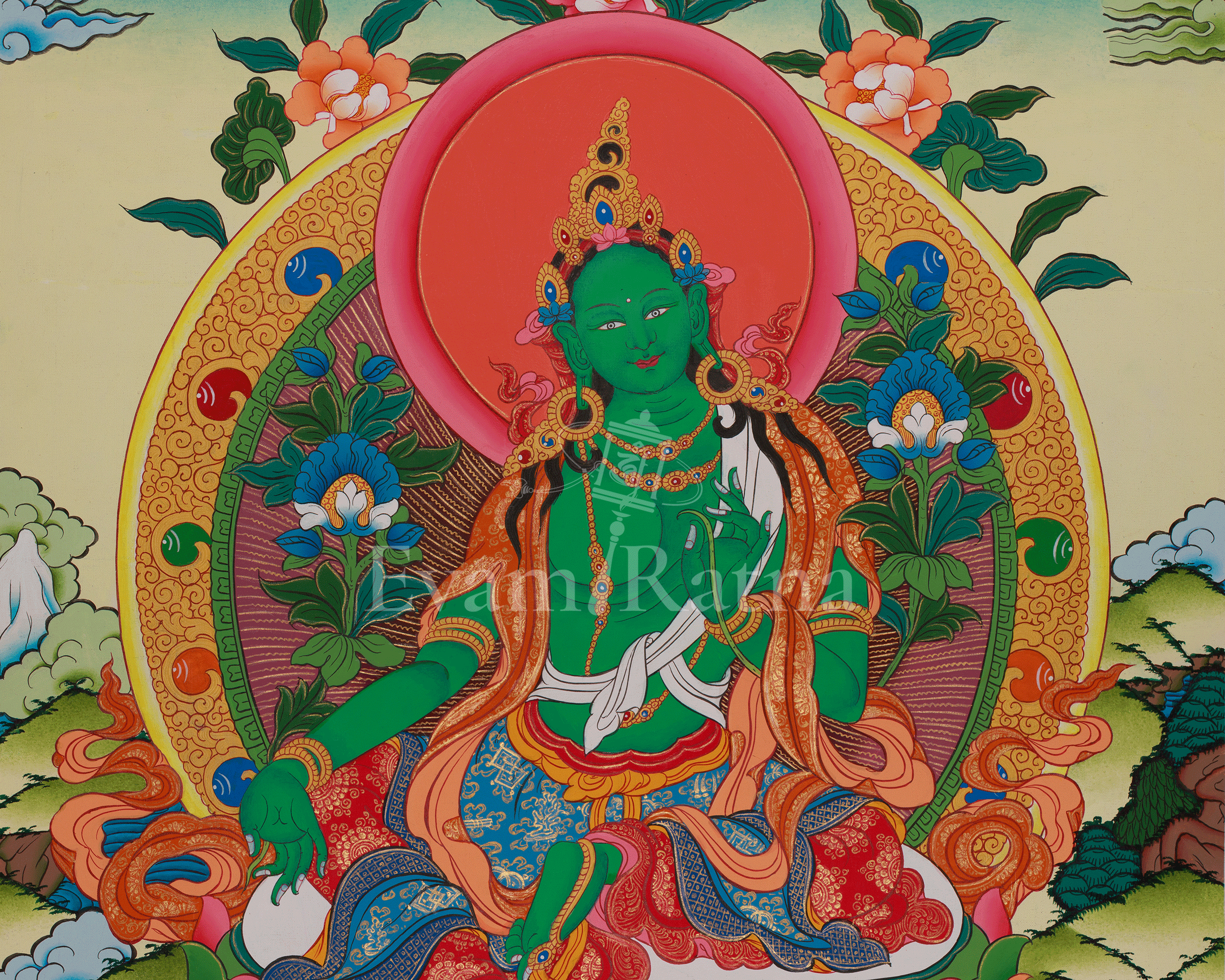 Buddhist Green Tara Art | Shyama Tara | Protection Deity