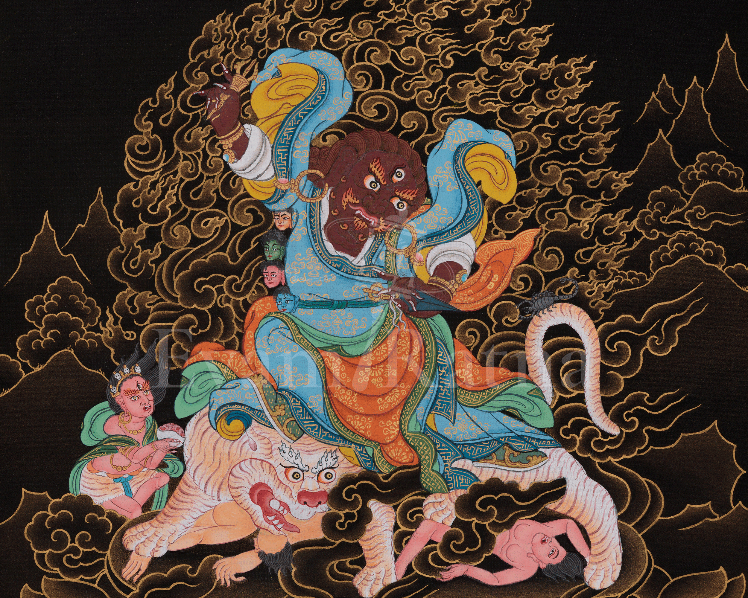 Tibetan Dorje Drollo Thangka | Wrathful Form of Guru Rinpoche | Vajrayana Deity