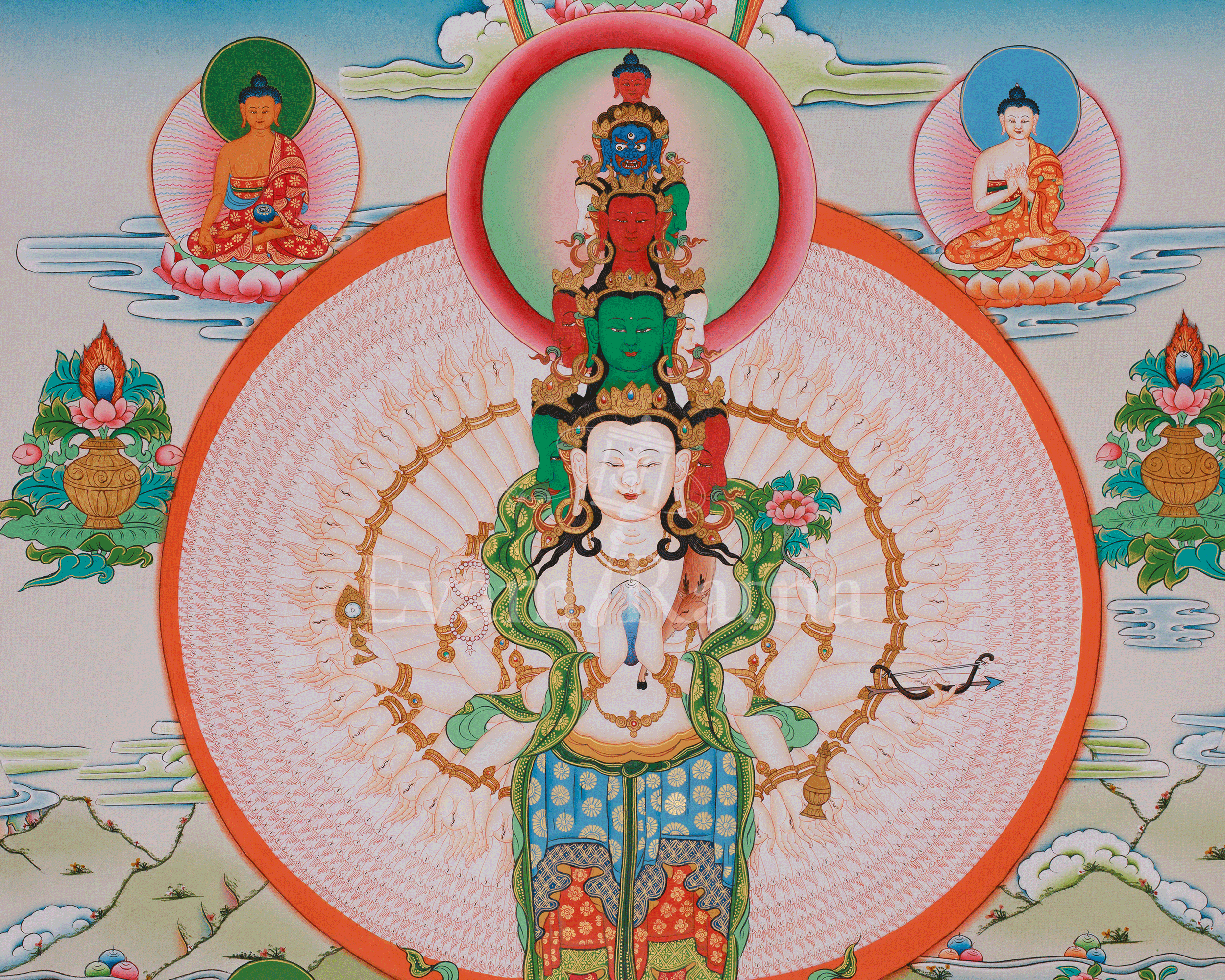 1000 Armed Chenrezig Sacred Artwork | Avalokiteshvara Compassion Deity