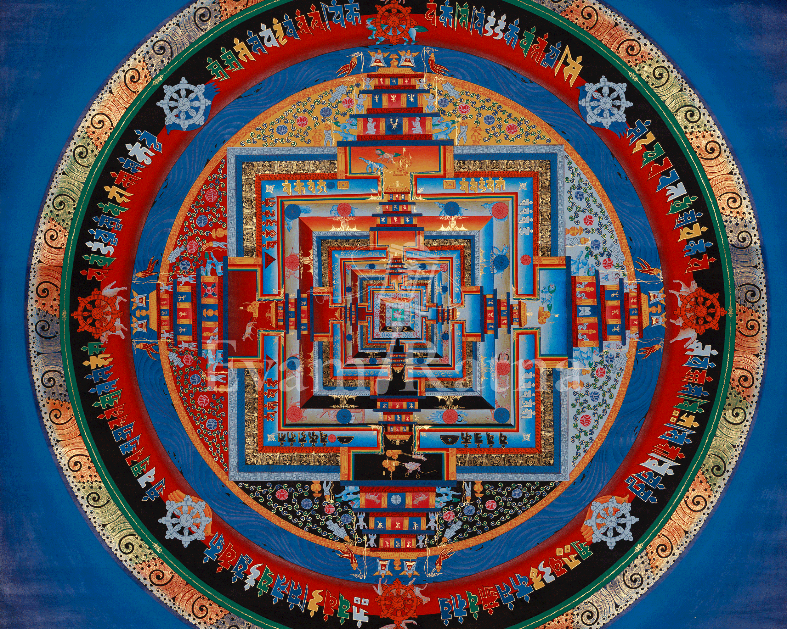 Kalachakra Mandala Spiritual Art | Tibetan Buddhist Meditation Artwork