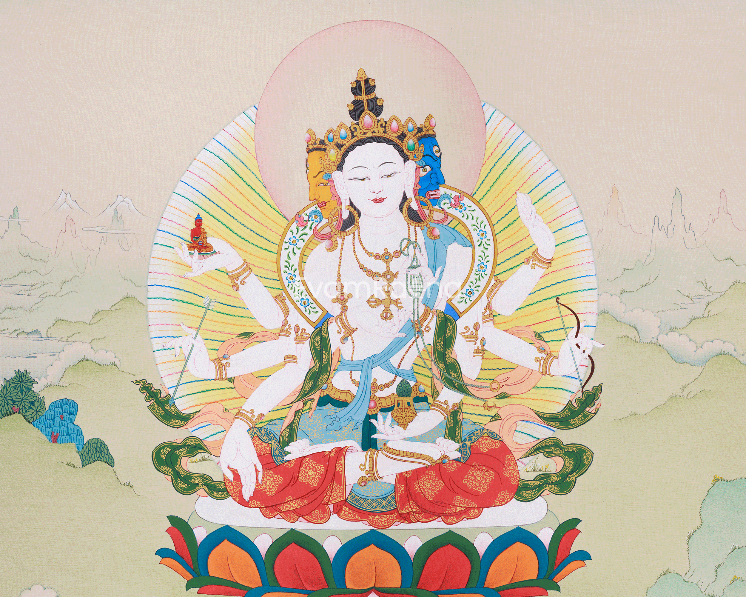 Namgyalma Painting | The Goddess of Longevity, Purity, and Enlightened Protection