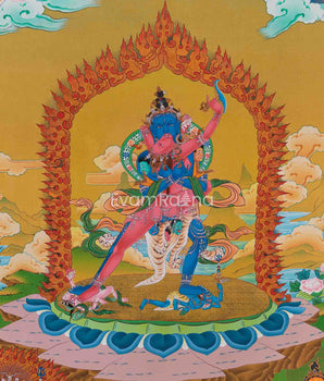 Hand Painted Chakrasamvara Thangka Art | Tibetan Buddhism Art | Sacred Symbol For Energy
