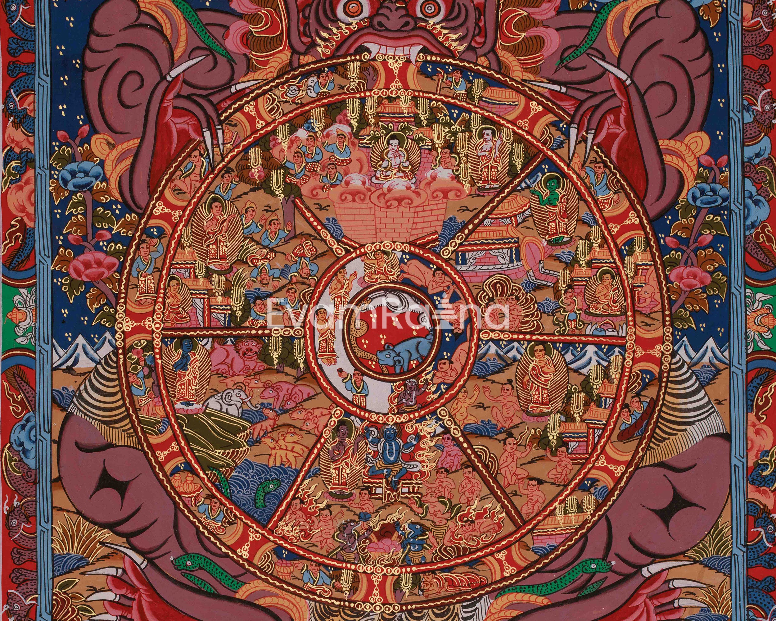 Tibetan Wheel of Life Artwork | Teaching Samsara and the Path to Freedom