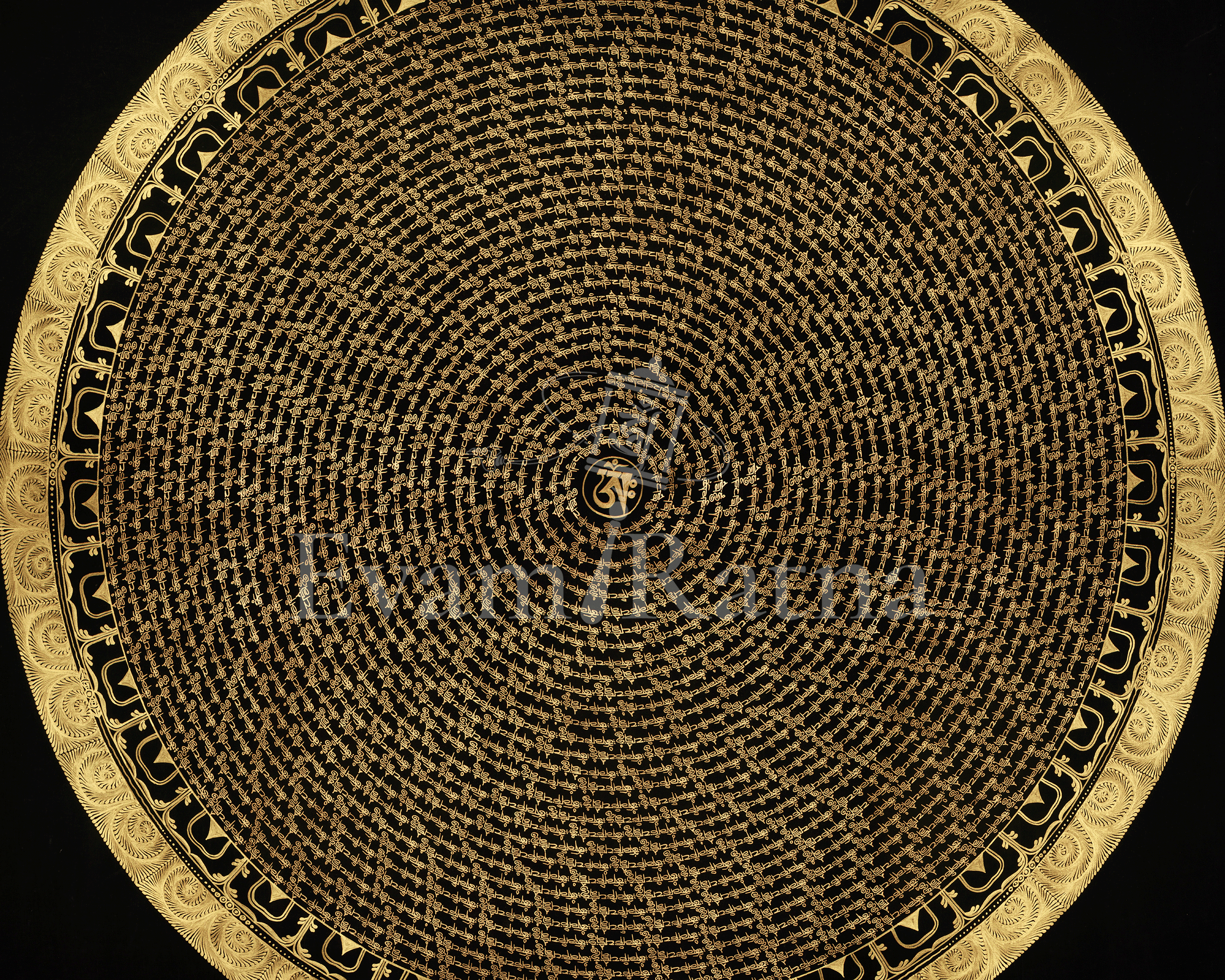 Mantra Mandala Buddhist Thangka Art | Traditional Himalayan Meditation Artwork | Home Decor