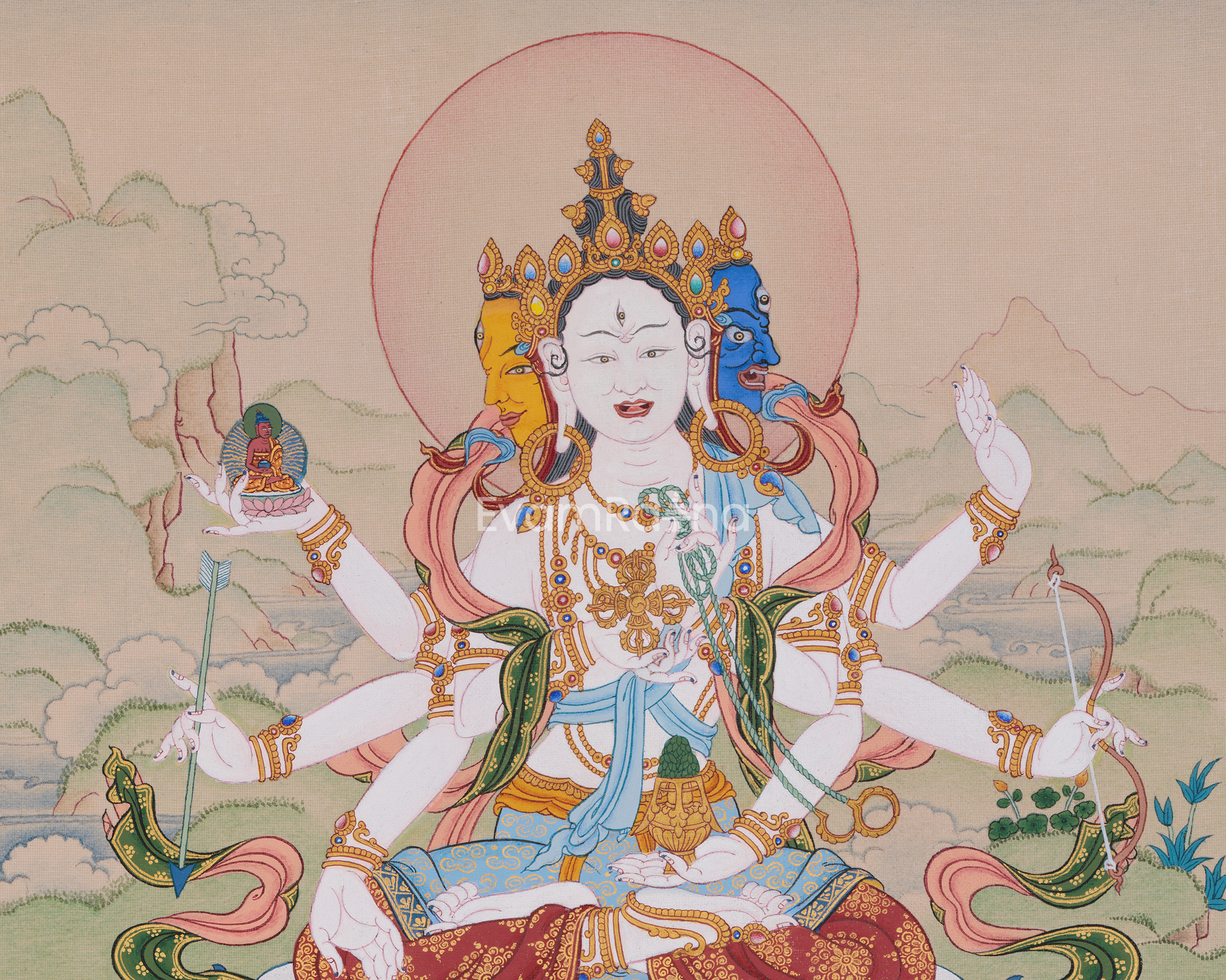 Goddess Namgyalma Thangka | Tibetan Longevity Deity