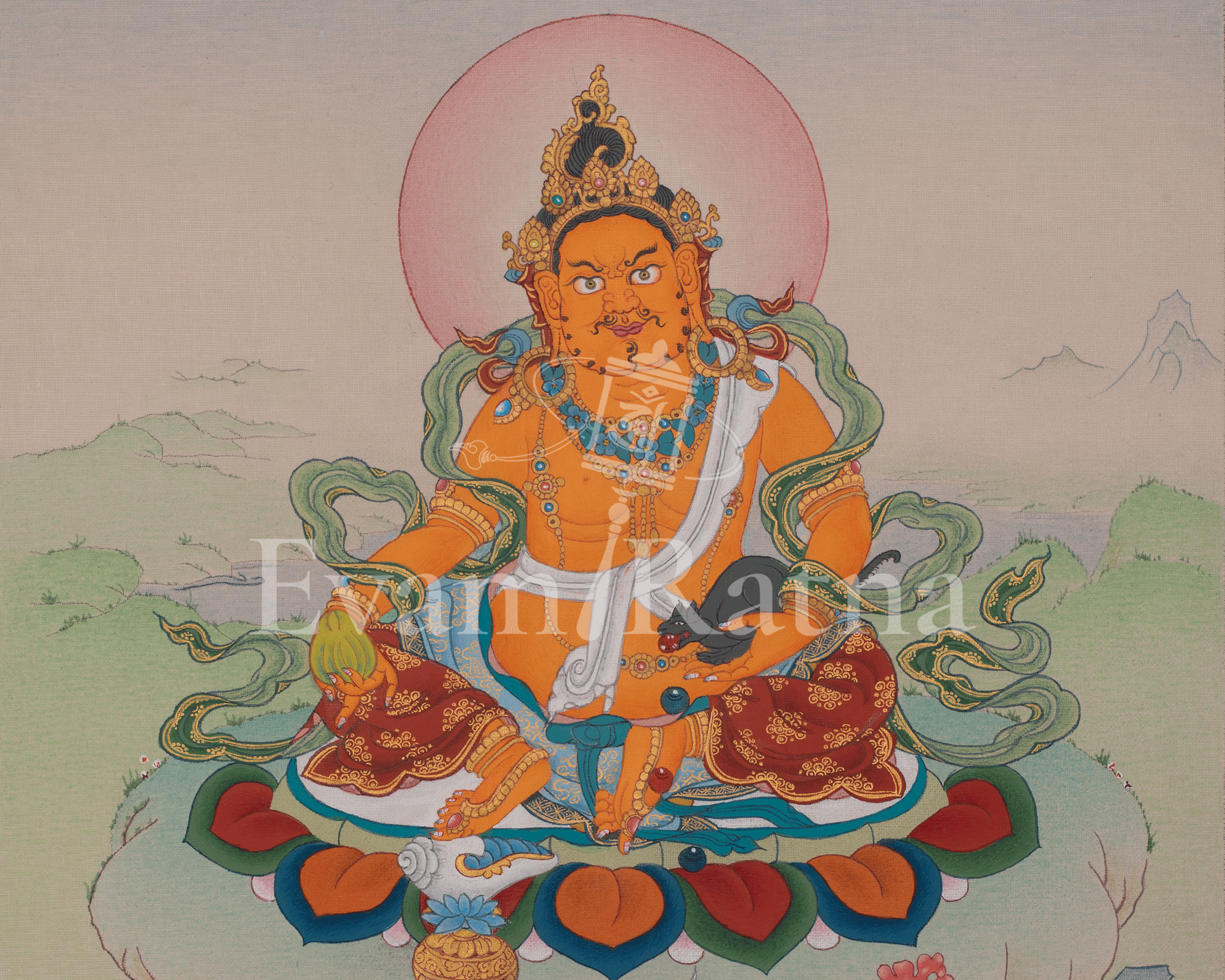 Dzambhala Artwork | Wealth Deity | Symbolizing Prosperity and Blessings