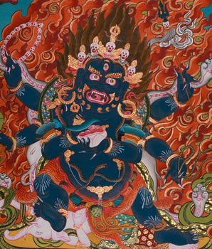 Fierce Six Armed Mahakala | Buddhist Protector Deity Thangka