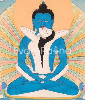 Handmade Samanthabhdara Thangka | Traditional Tibetan Art |