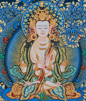 Jnanasattva Manjushri Thangka | A Sacred Tibetan Art of Wisdom & Enlightenment