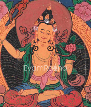 Vintage Manjushri Thangka | Antique Thangka