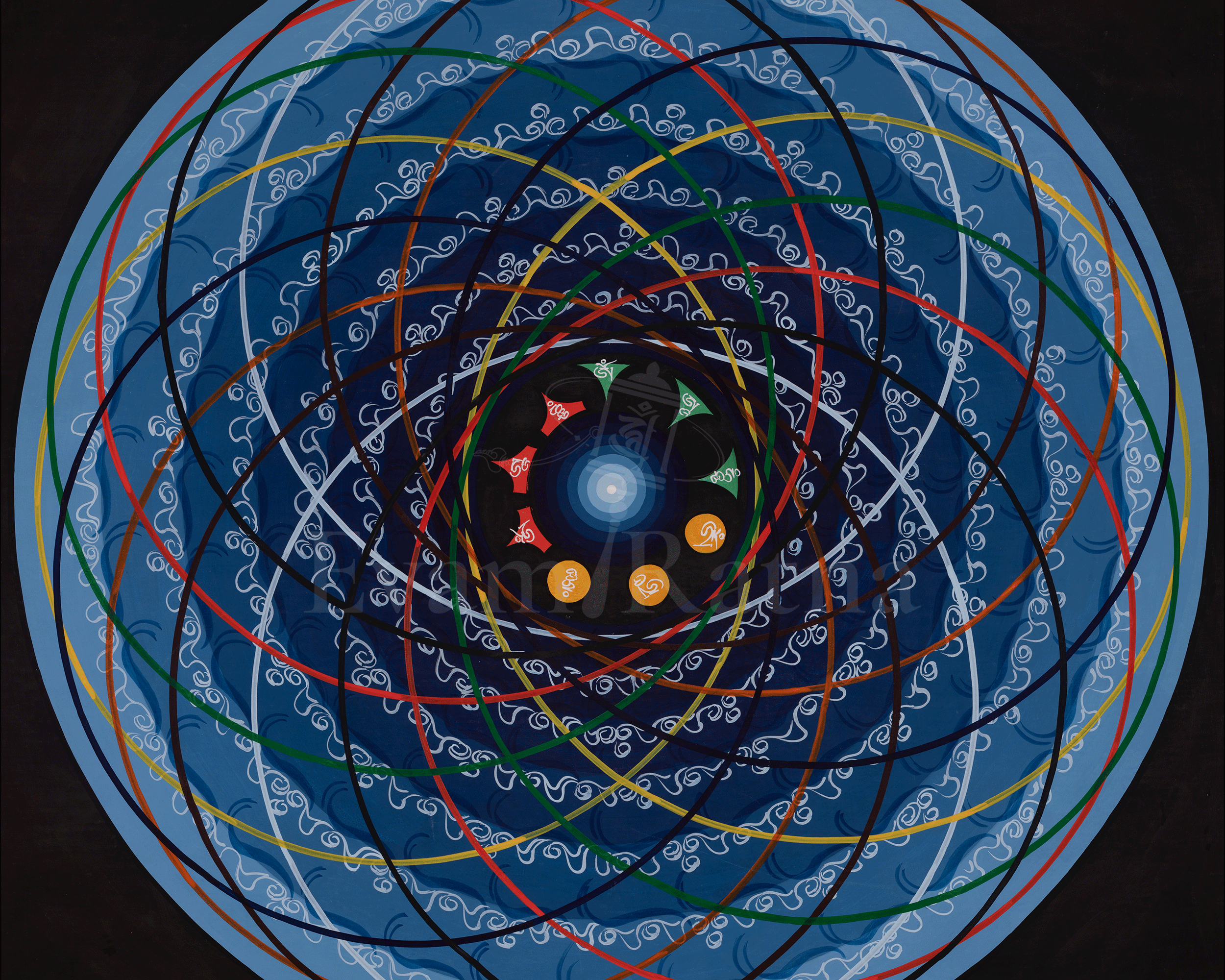 Cosmic Mantra Mandala | A Sacred Representation of Universal Balance and Harmony