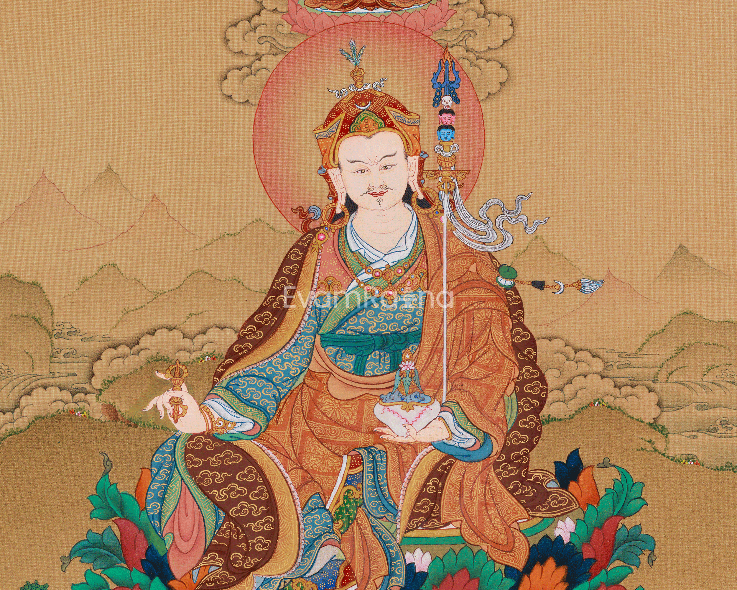 Guru Rinpoche With Amitabha | Lotus Born Guru | LHASA Hues