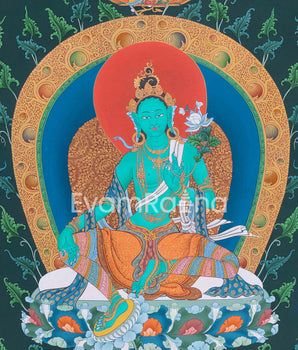 Thangka of 21 Tara Goddess | Traditional Karma Gadri Painting |  Tradition Of Mahasiddha Suryagupta