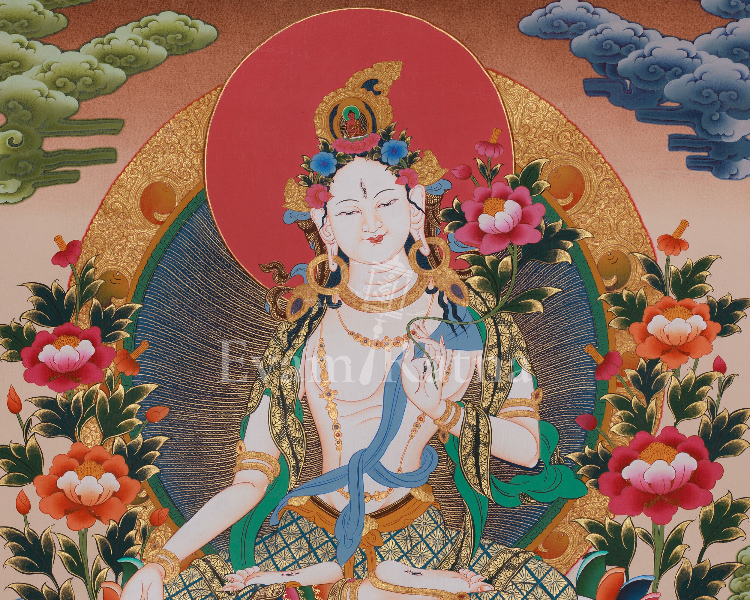 Sita Tara Art | Healing, Longevity, and Compassionate Deity Thangka | White Tara