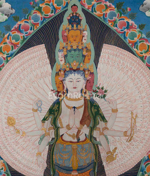 Avalokiteshvara 1000 Arms Form Depicted In High-Quality Giclee Print | Traditional Bodhisattva Of Compassion