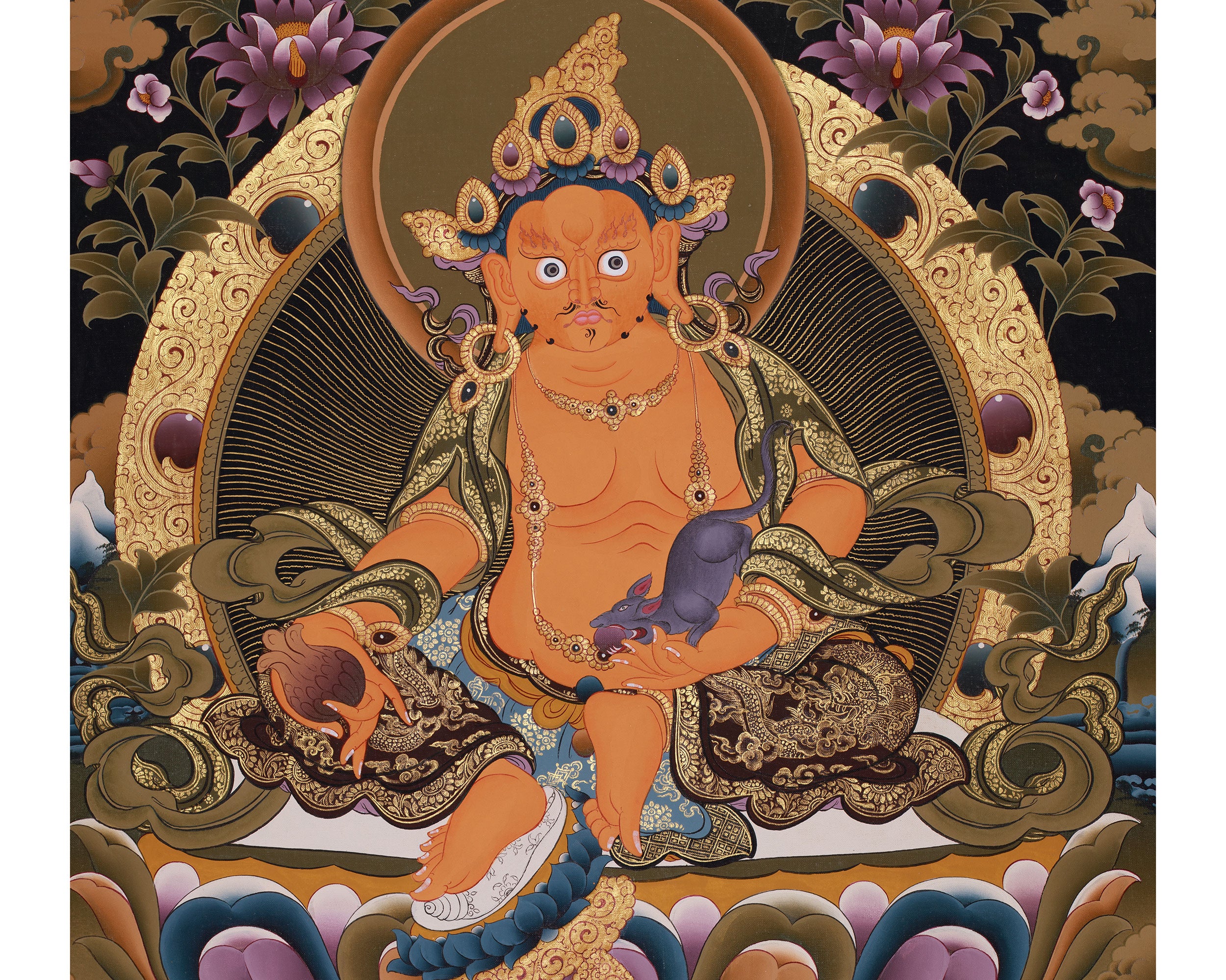 Wealth Deity Dzambhala Artwork |  The Wealth Deity of Tibetan Buddhism